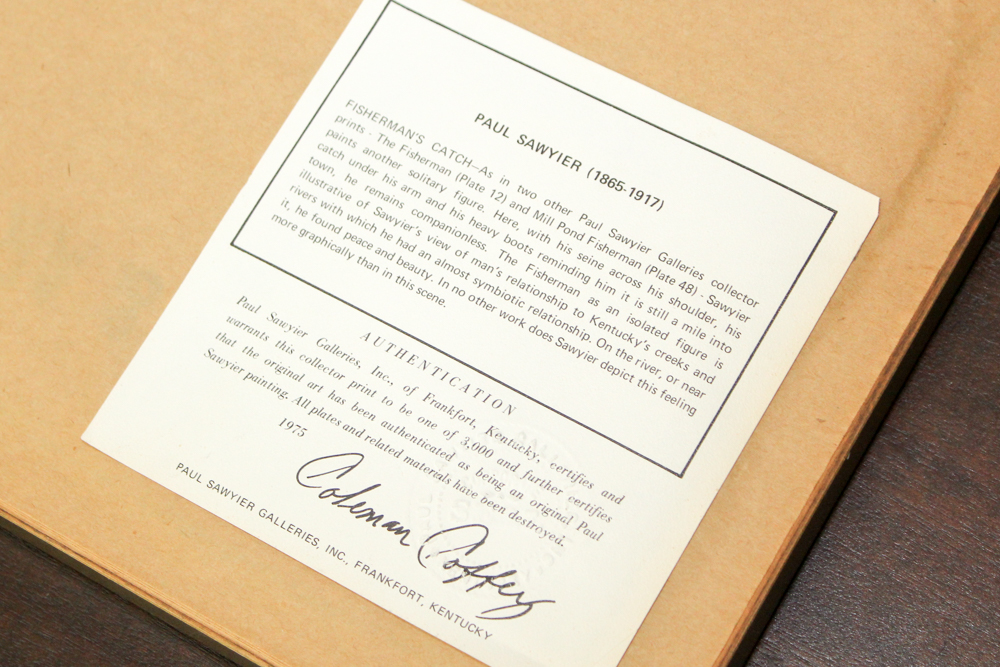 Offset Lithograph After Paul Sawyier "Fisherman's Catch"