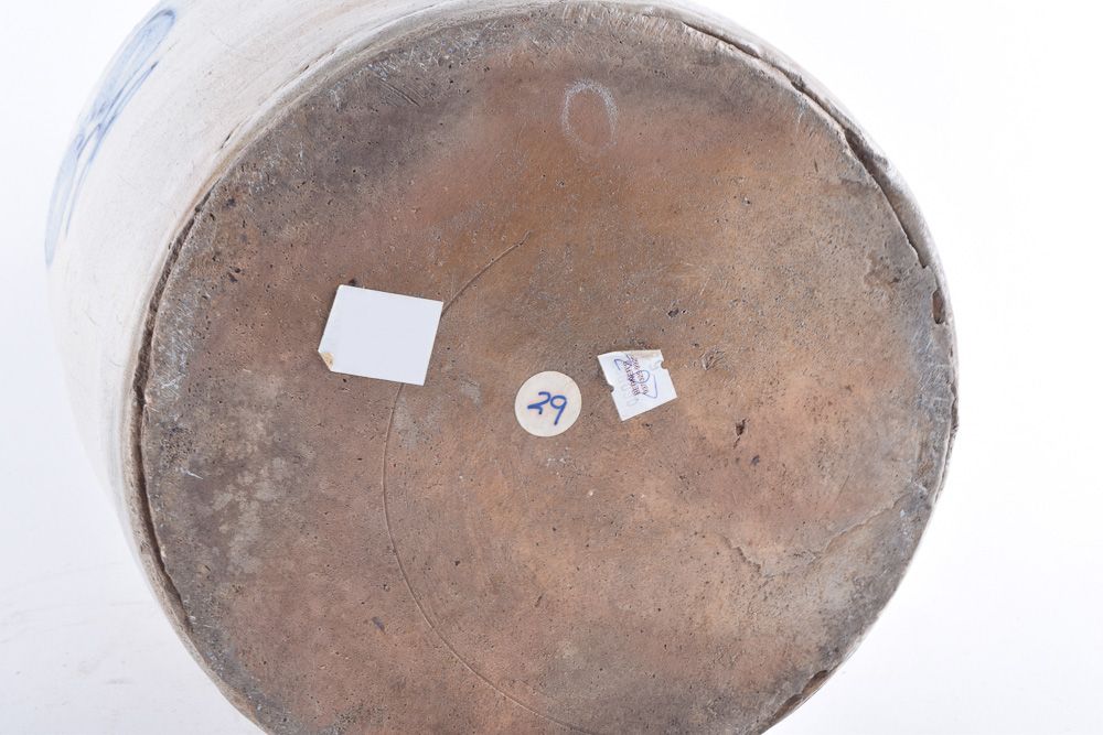 Stoneware Jug with Cobalt Daisy Design