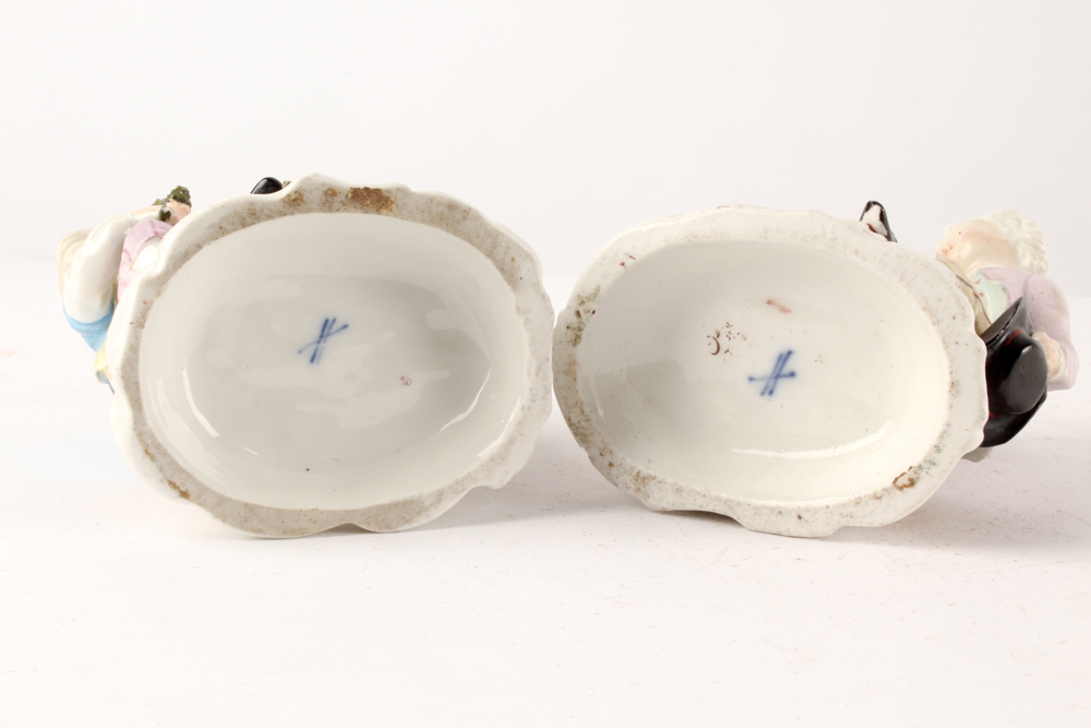 Porcelain Figurines Featuring Antique Sitzendorf and Old Paris Style Vase