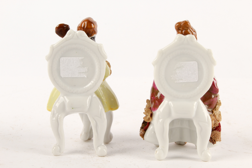 Porcelain Figurines Featuring Antique Sitzendorf and Old Paris Style Vase