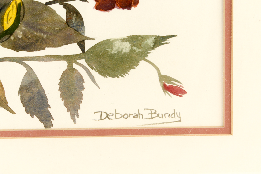 Deborah Bundy Watercolor on Paper with Offset Lithographs