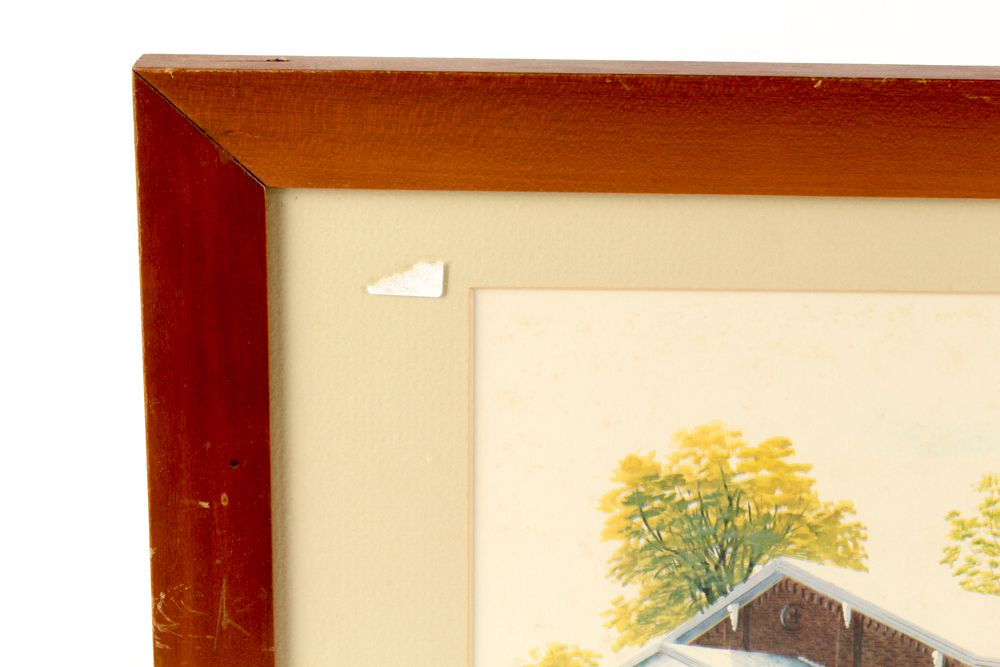 Deborah Bundy Watercolor on Paper with Offset Lithographs