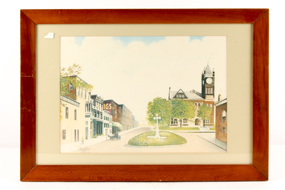 Deborah Bundy Watercolor on Paper with Offset Lithographs