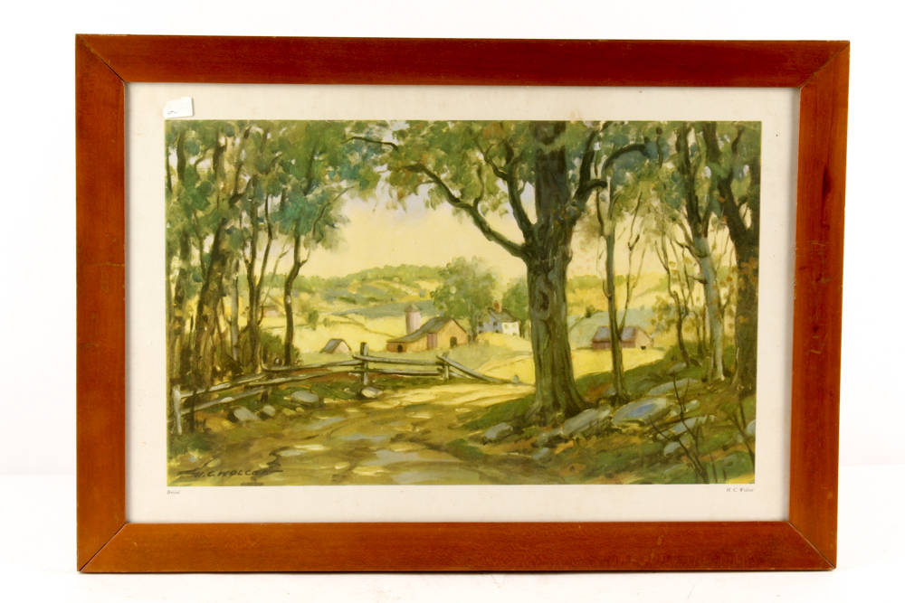 Deborah Bundy Watercolor on Paper with Offset Lithographs