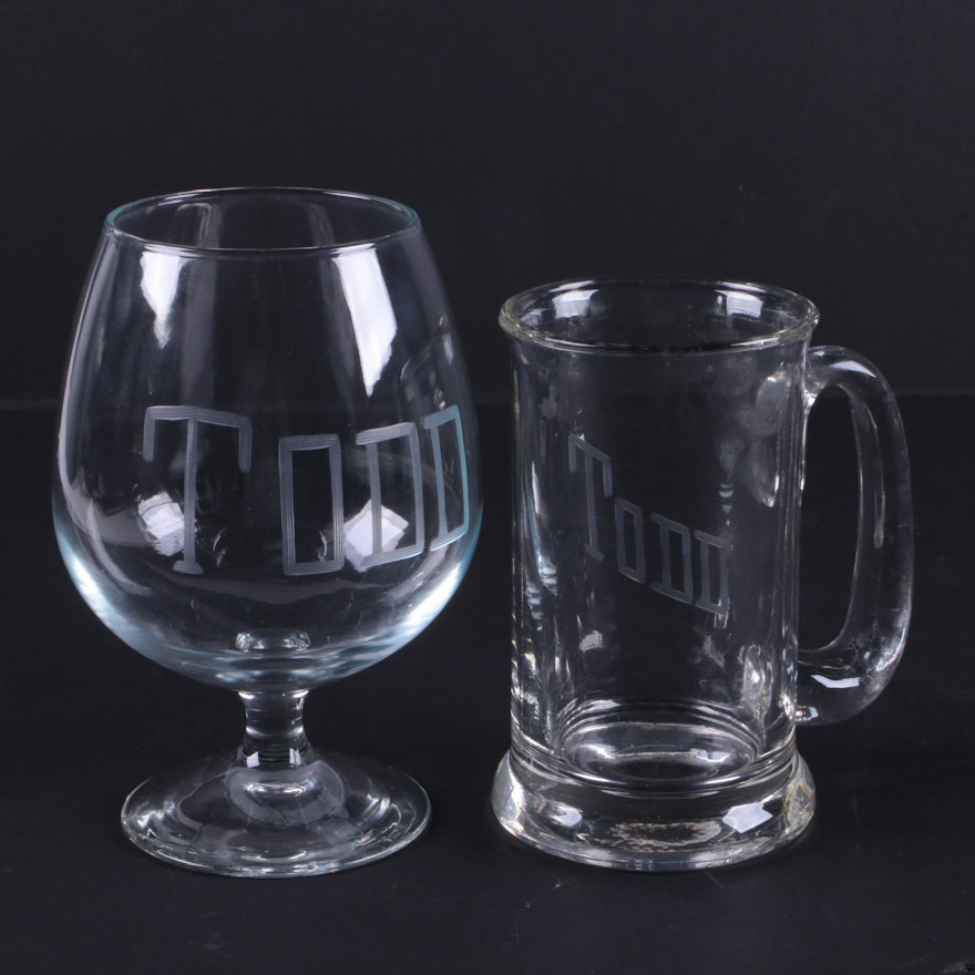 Brandy Snifter and Beer Mug