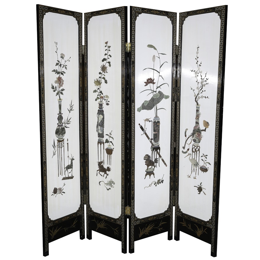 Asian Four-Panel Folding Screen