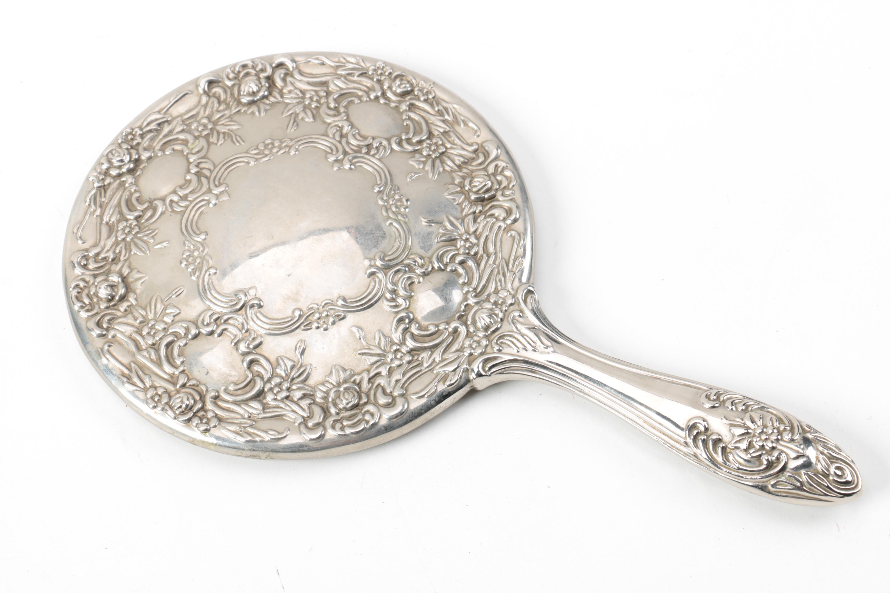 Vintage Hand Mirror and Magnifying Glass