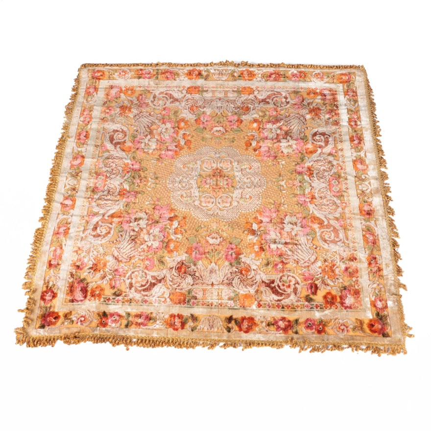 Vintage Italian Style Floral Velvet Tapestry