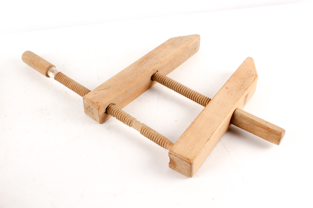 Vintage Wood Clamp, Laundry Mangling Board and Other Wooden Décor