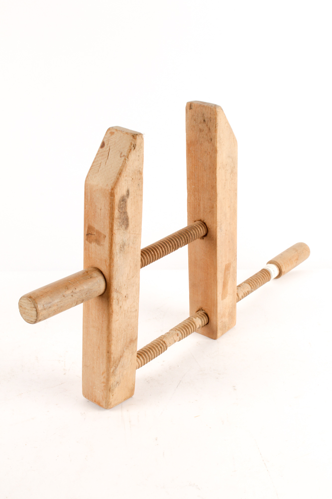 Vintage Wood Clamp, Laundry Mangling Board and Other Wooden Décor