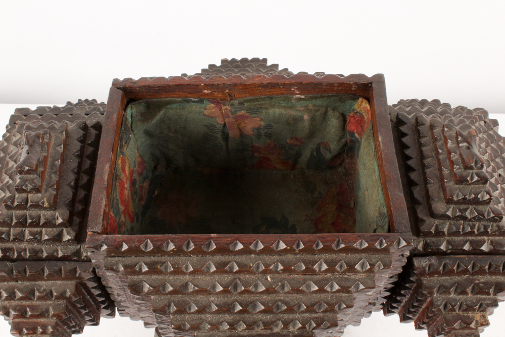 Tramp Art Vintage Trinket Box