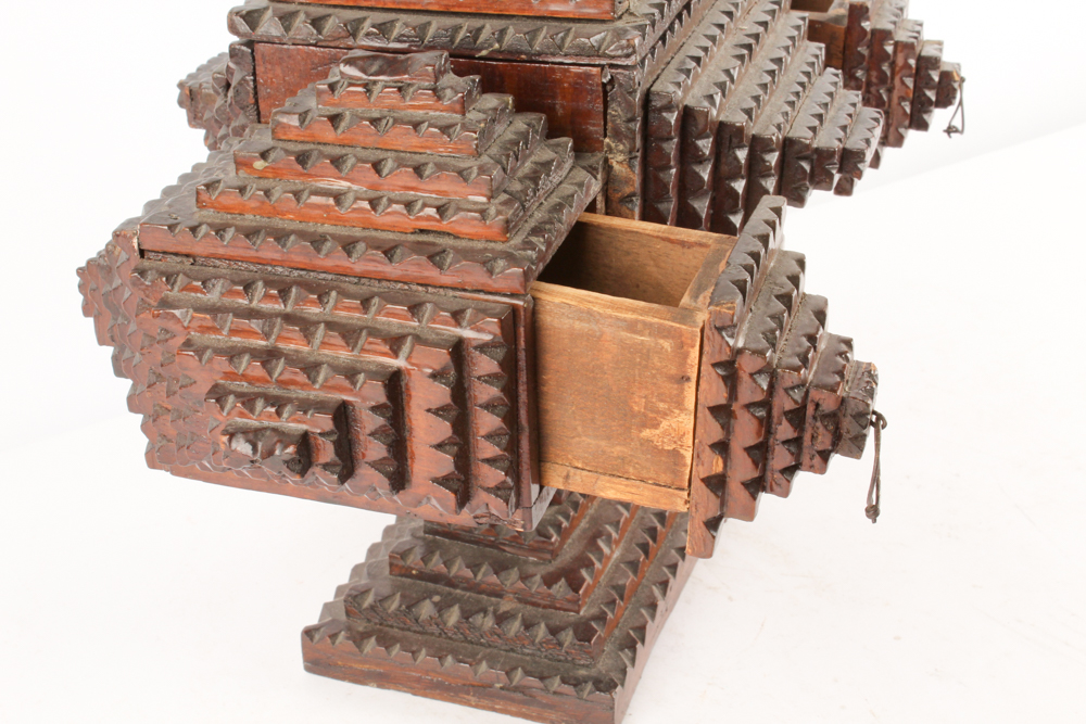 Tramp Art Vintage Trinket Box