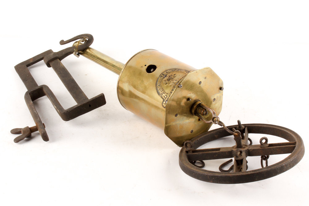 John Linwood Antique Roasting Jack with Mantel Bracket