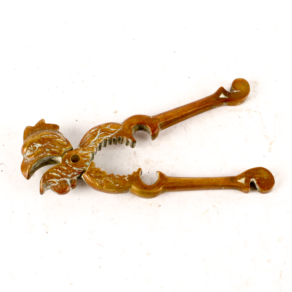 Brass Rooster Head Nutcracker