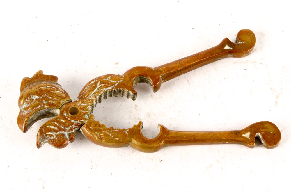 Brass Rooster Head Nutcracker