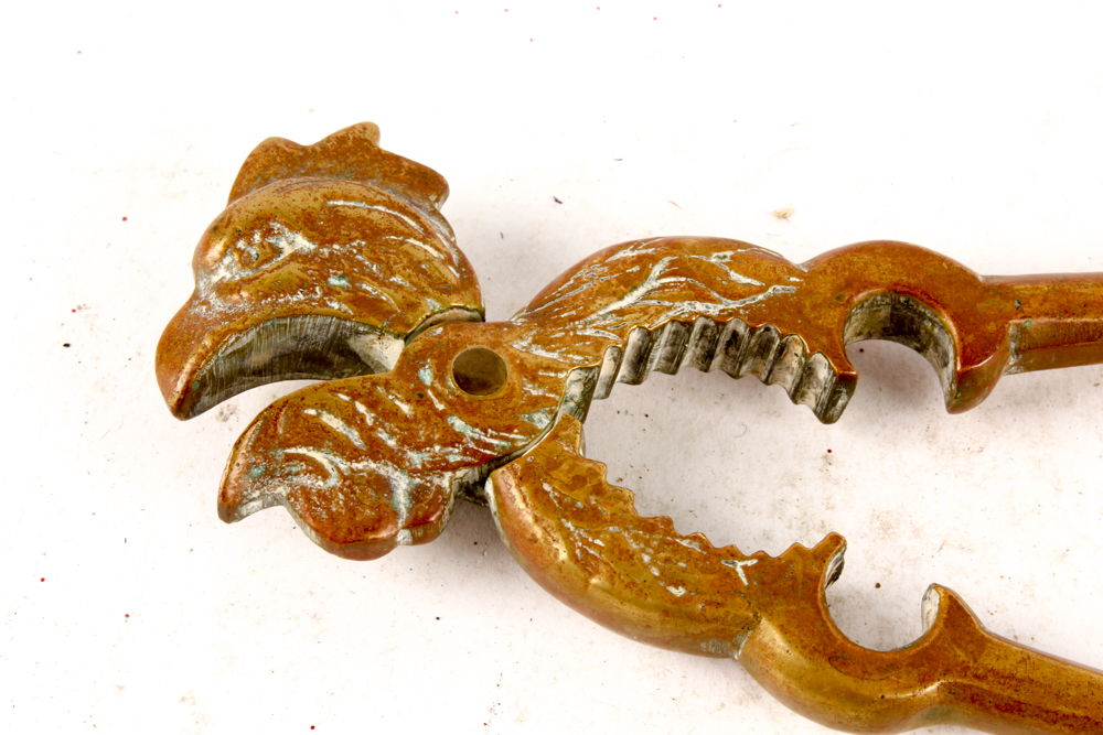 Brass Rooster Head Nutcracker