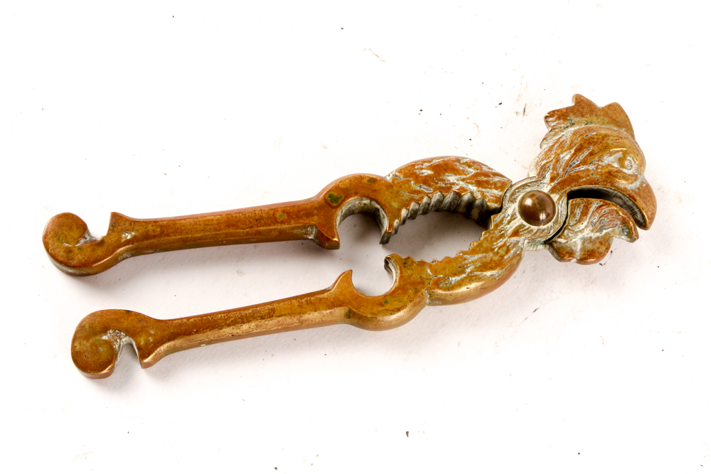 Brass Rooster Head Nutcracker