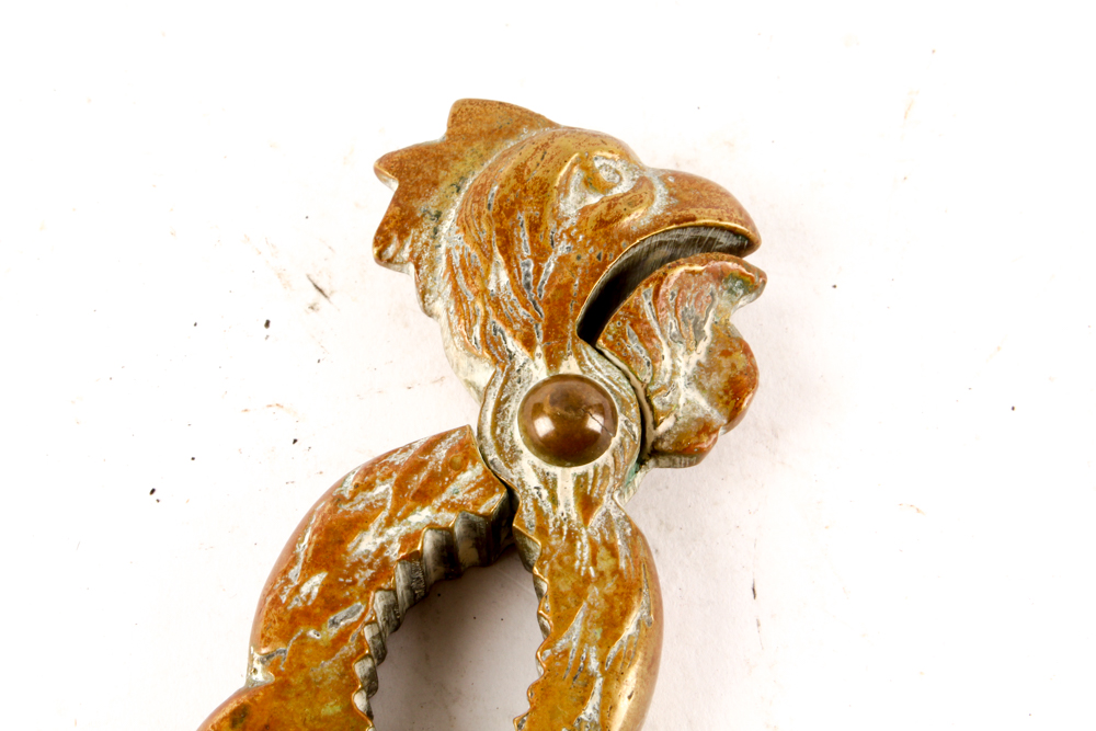 Brass Rooster Head Nutcracker