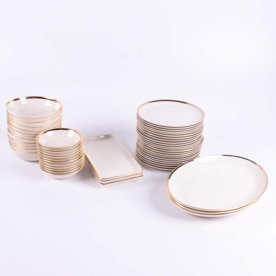 Pickard Porcelain Tableware with Gilt Trim