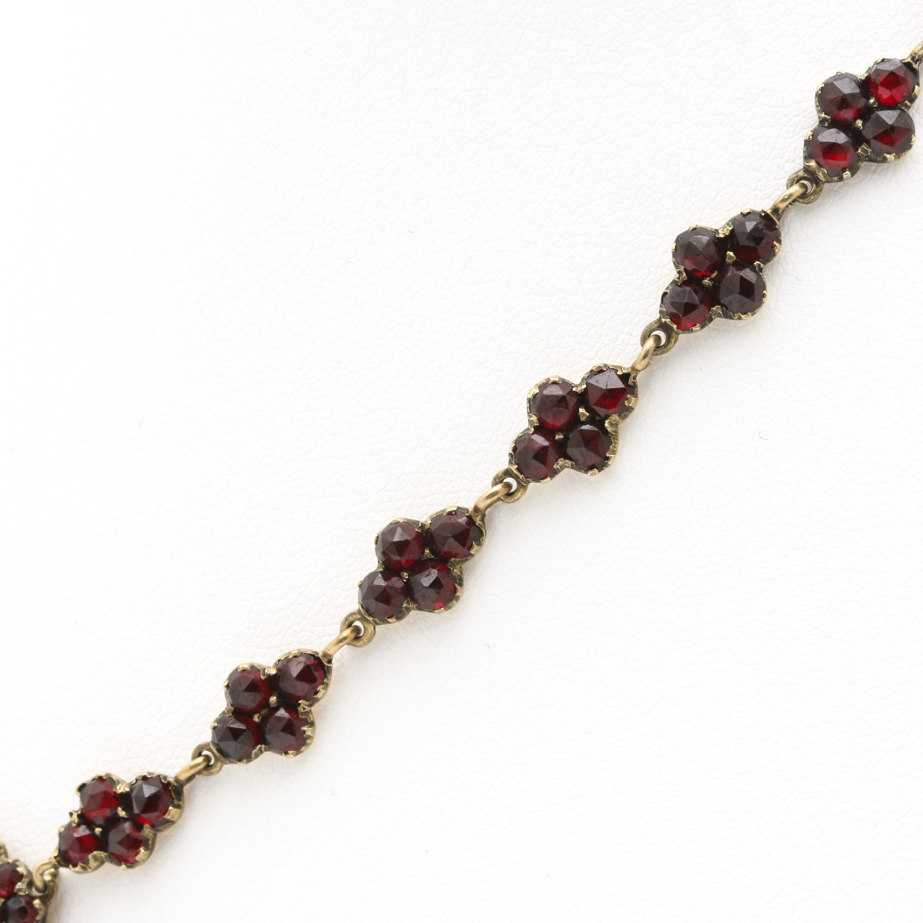 Gold Tone Garnet Pendant Necklace