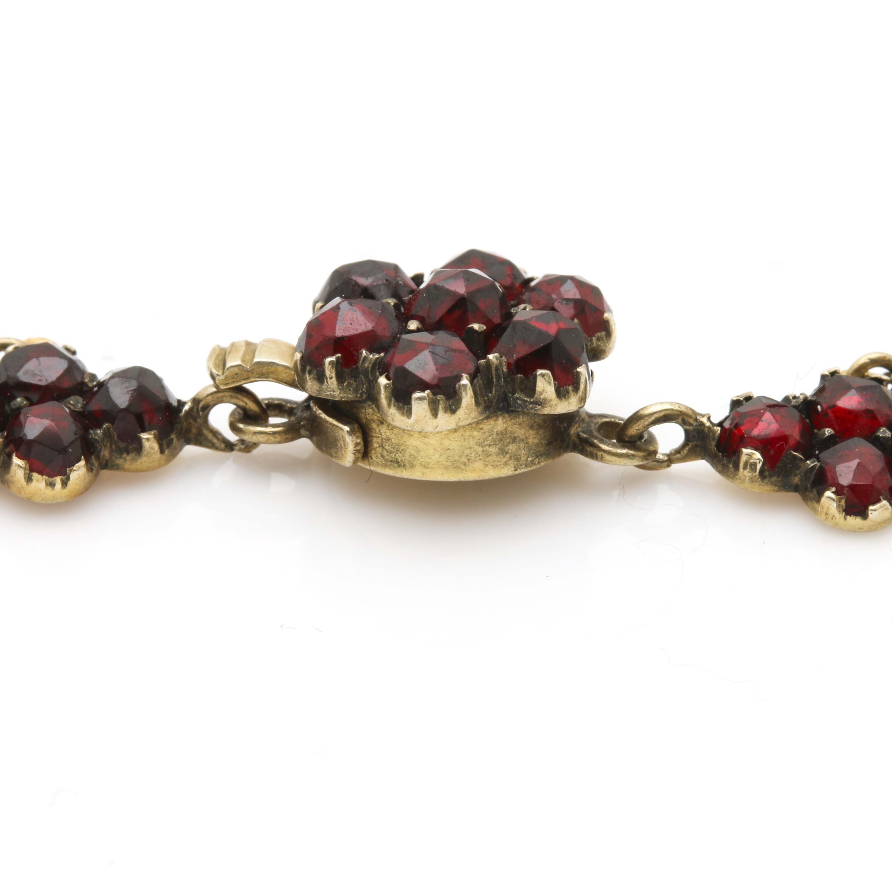 Gold Tone Garnet Pendant Necklace