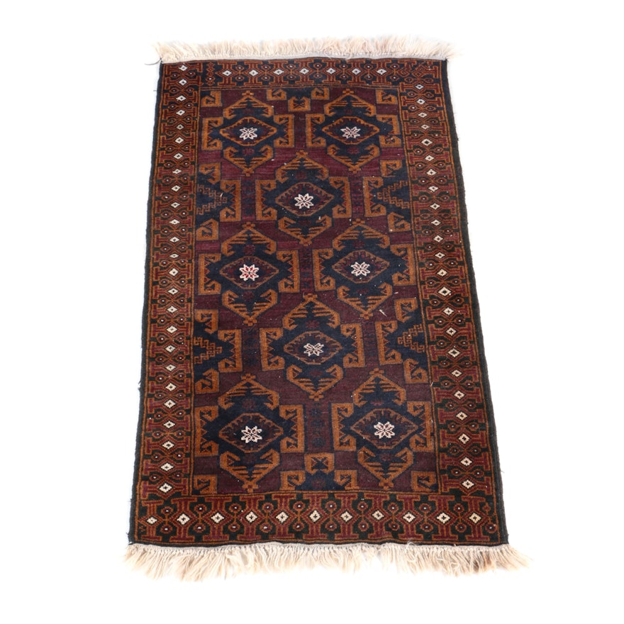 Hand-Knotted Tribal Baluch Area Rug