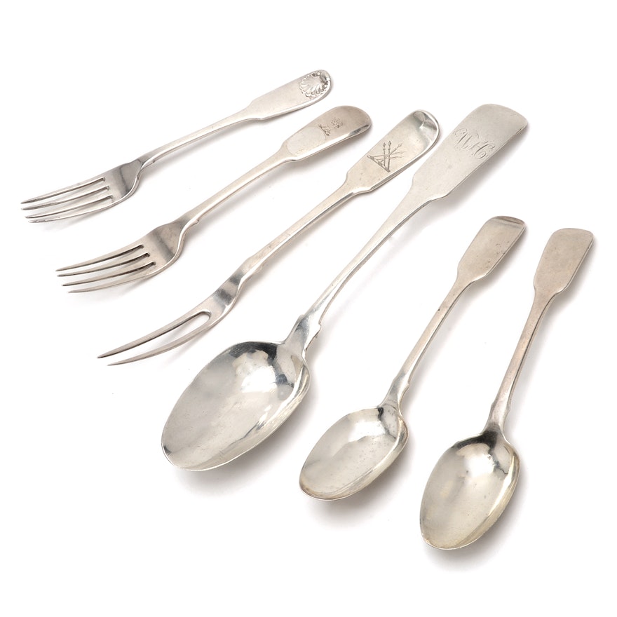 Assortment of 19th Century Sterling Silver Spoons and Forks