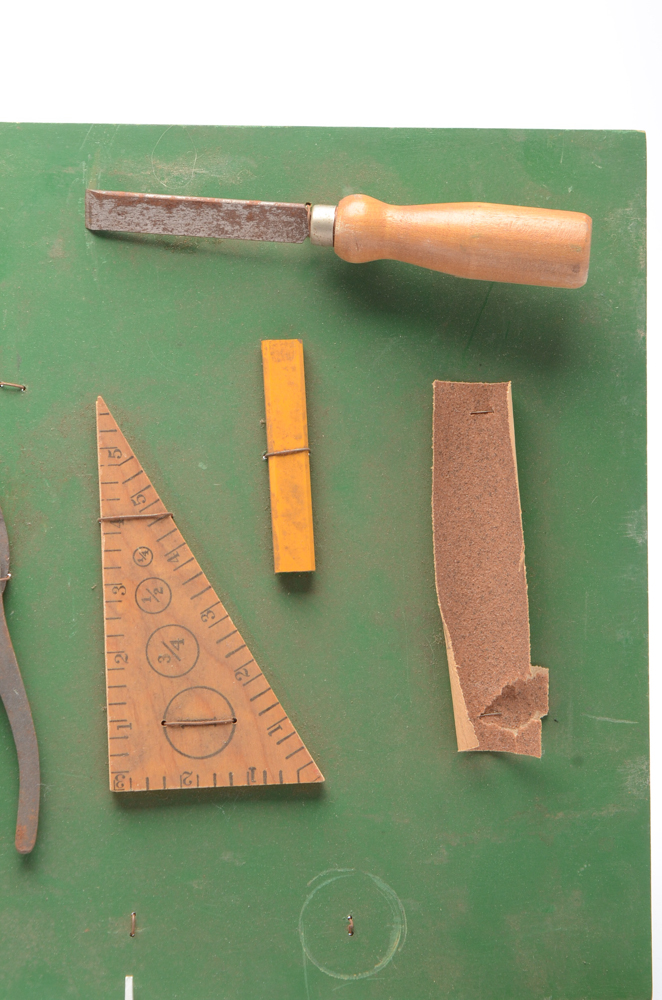 Collection of Vintage Wooden Rulers and Tool Chest Display