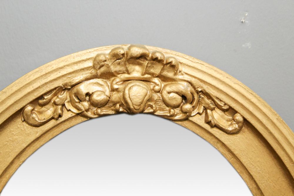 Wood and Gesso Oval Mirror