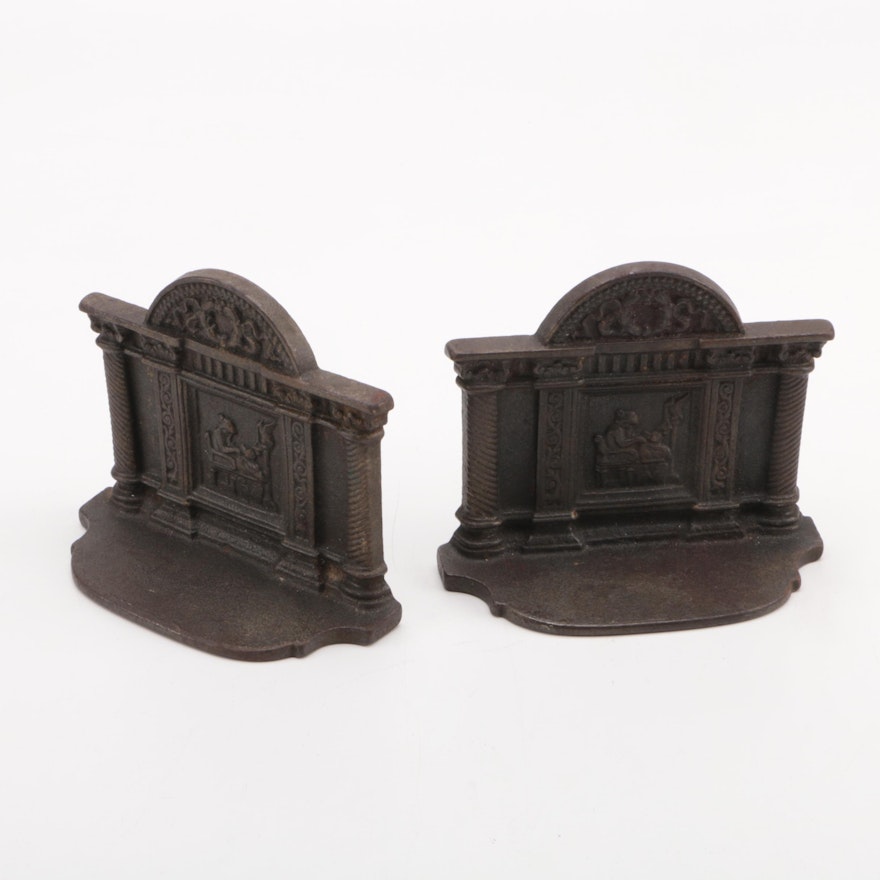 Bradley and Hubbard Style Cast Iron Bookends