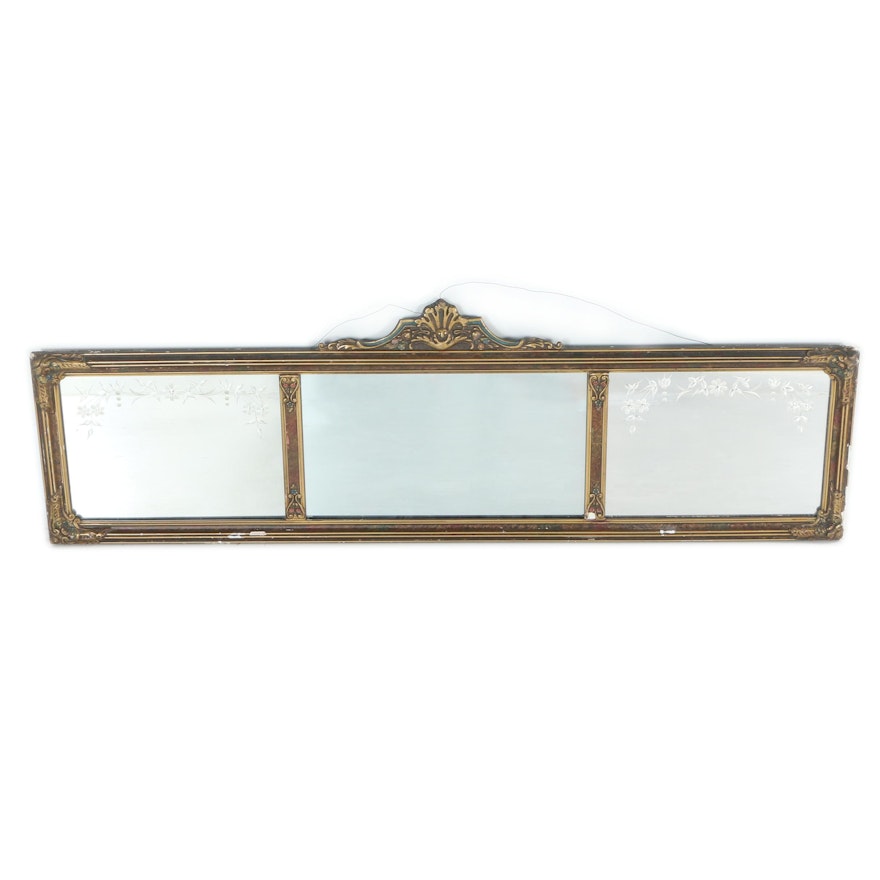 PRIORITY-Three Panel Mirror with Floral Motif