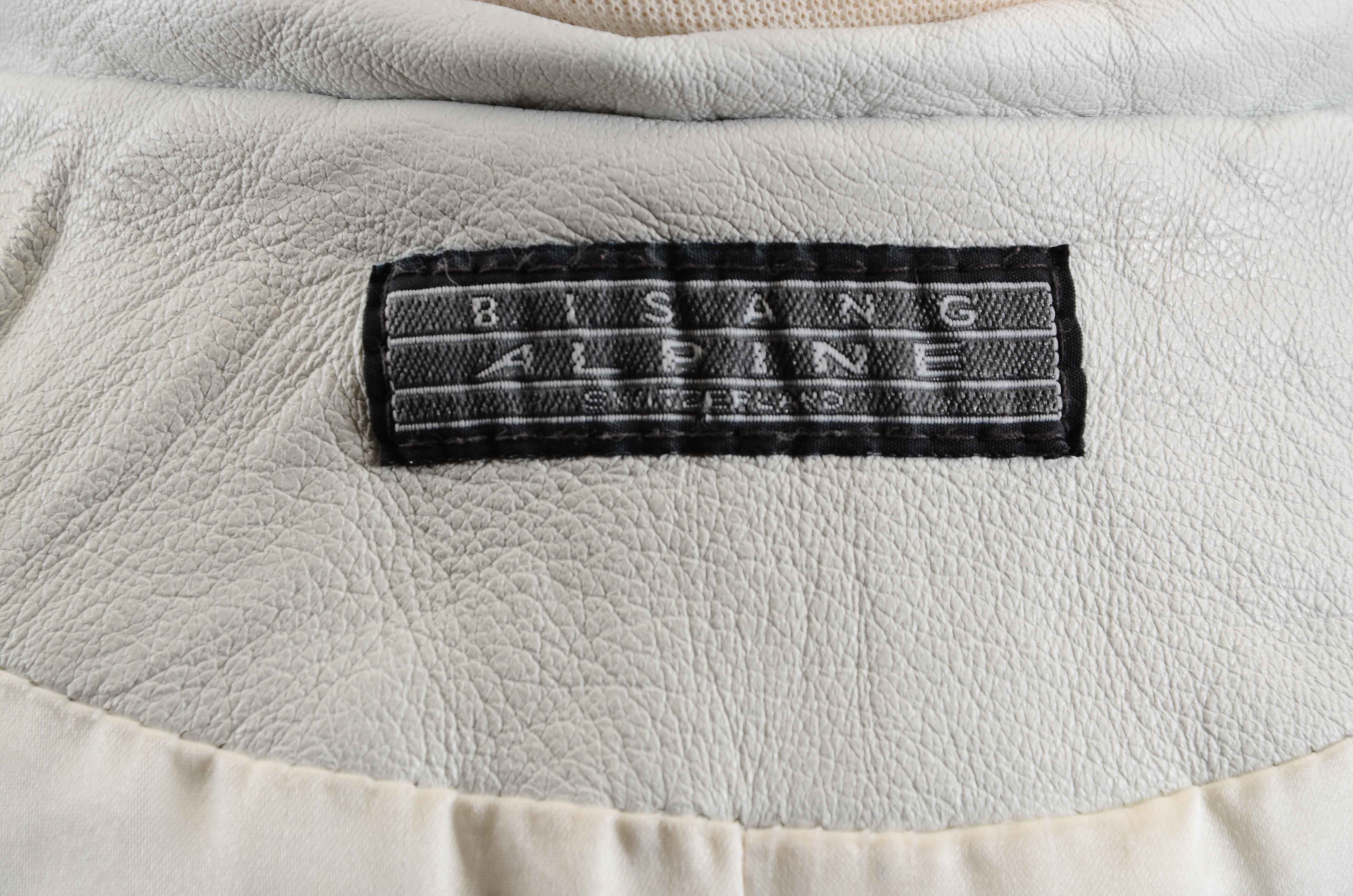 Vintage White Leather Jacket by Bisang Alpine