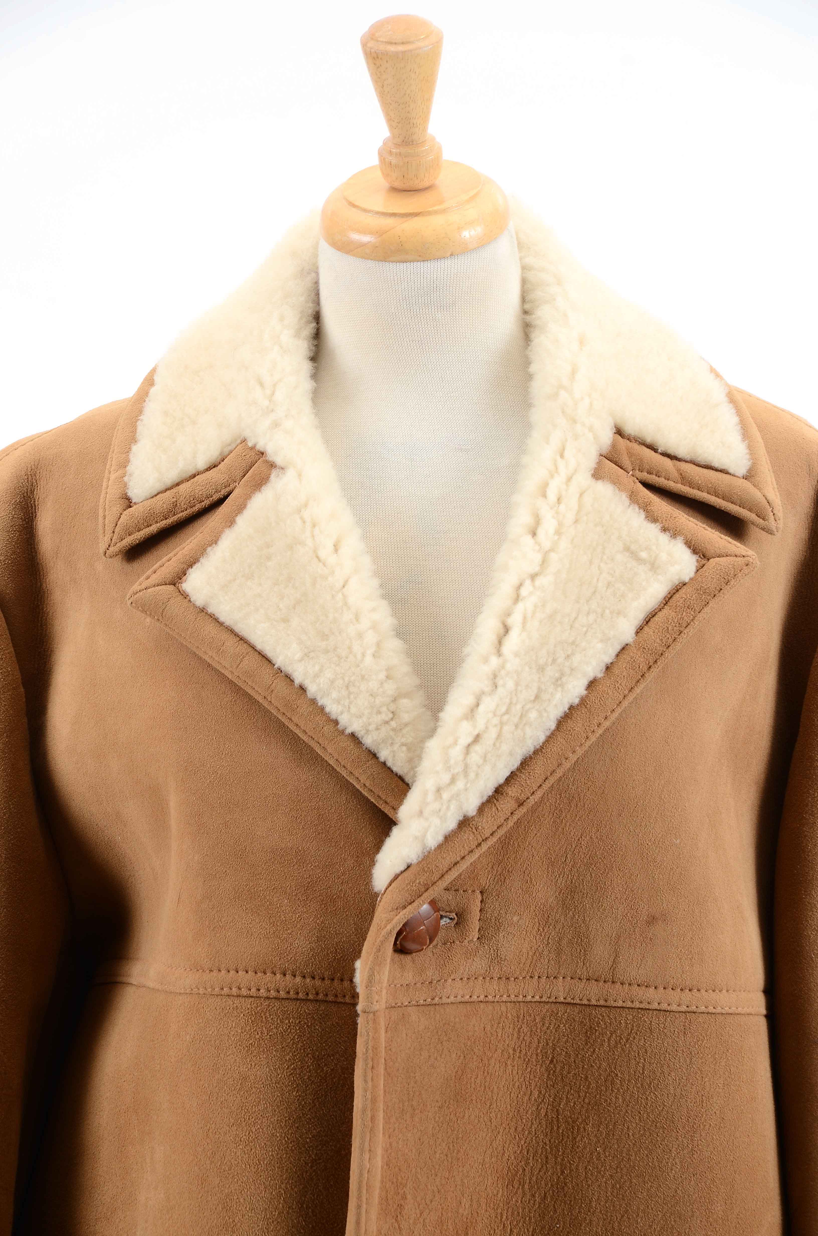 Vintage Suede Shearling Coat