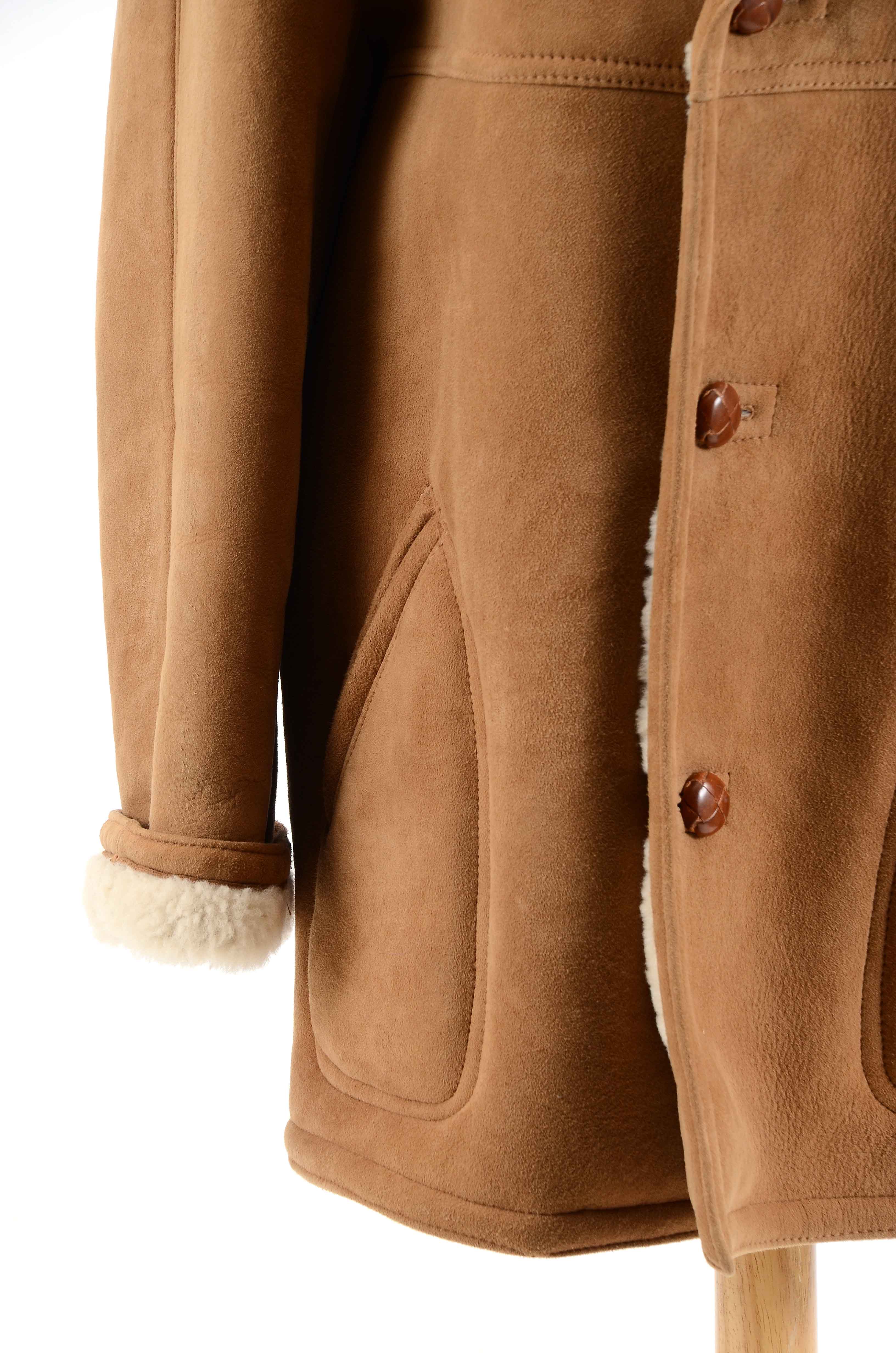 Vintage Suede Shearling Coat