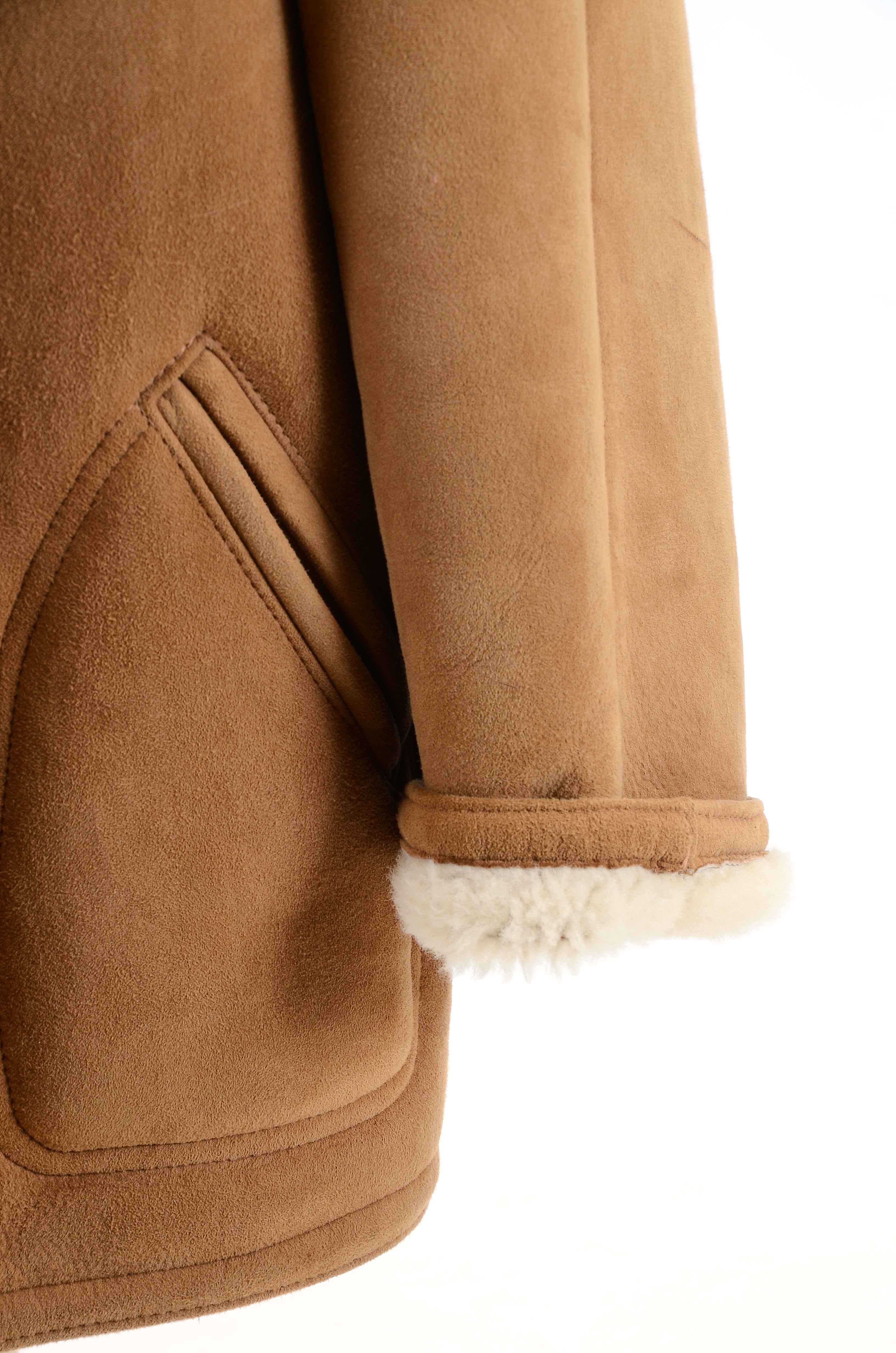 Vintage Suede Shearling Coat