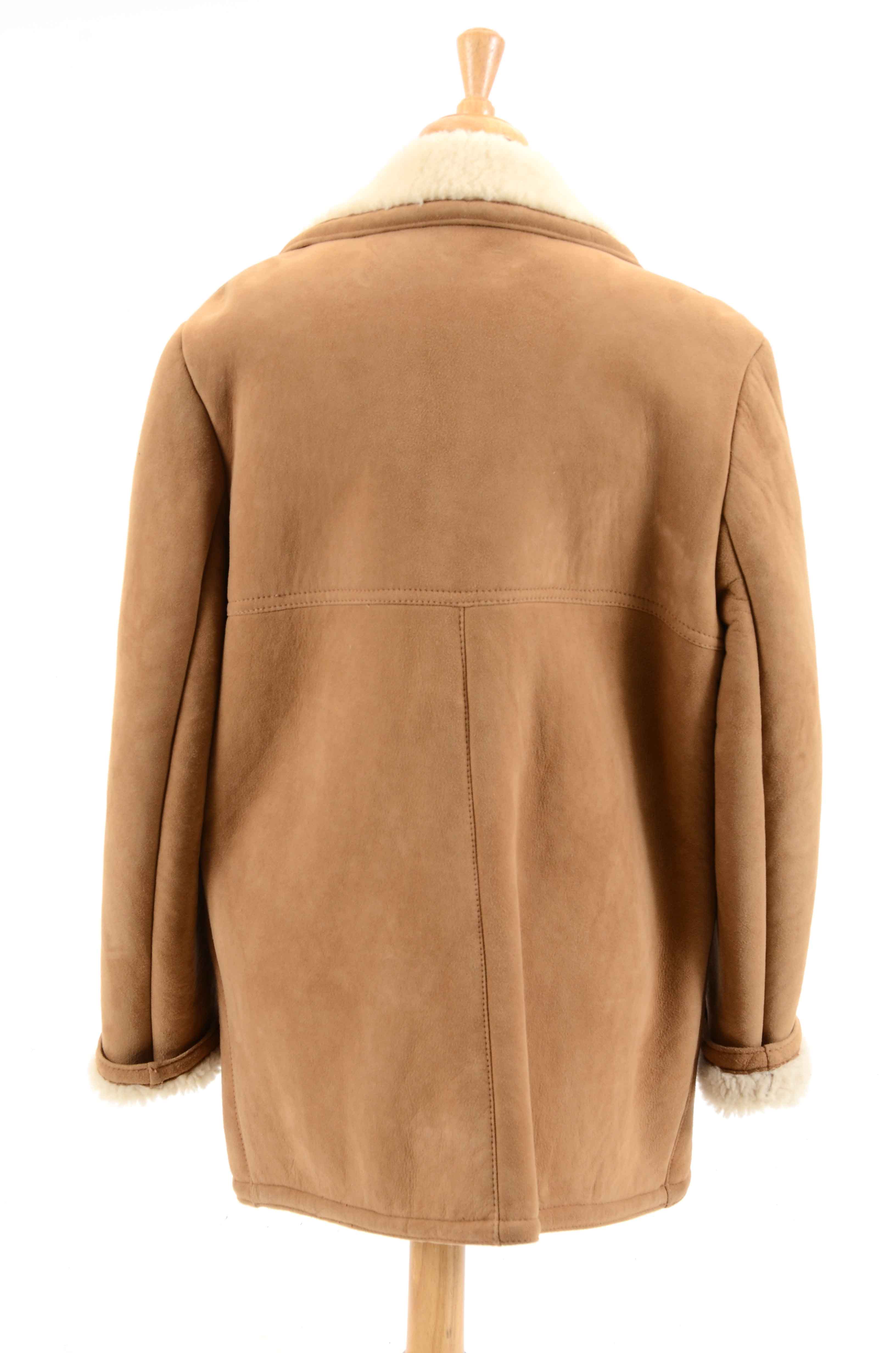 Vintage Suede Shearling Coat