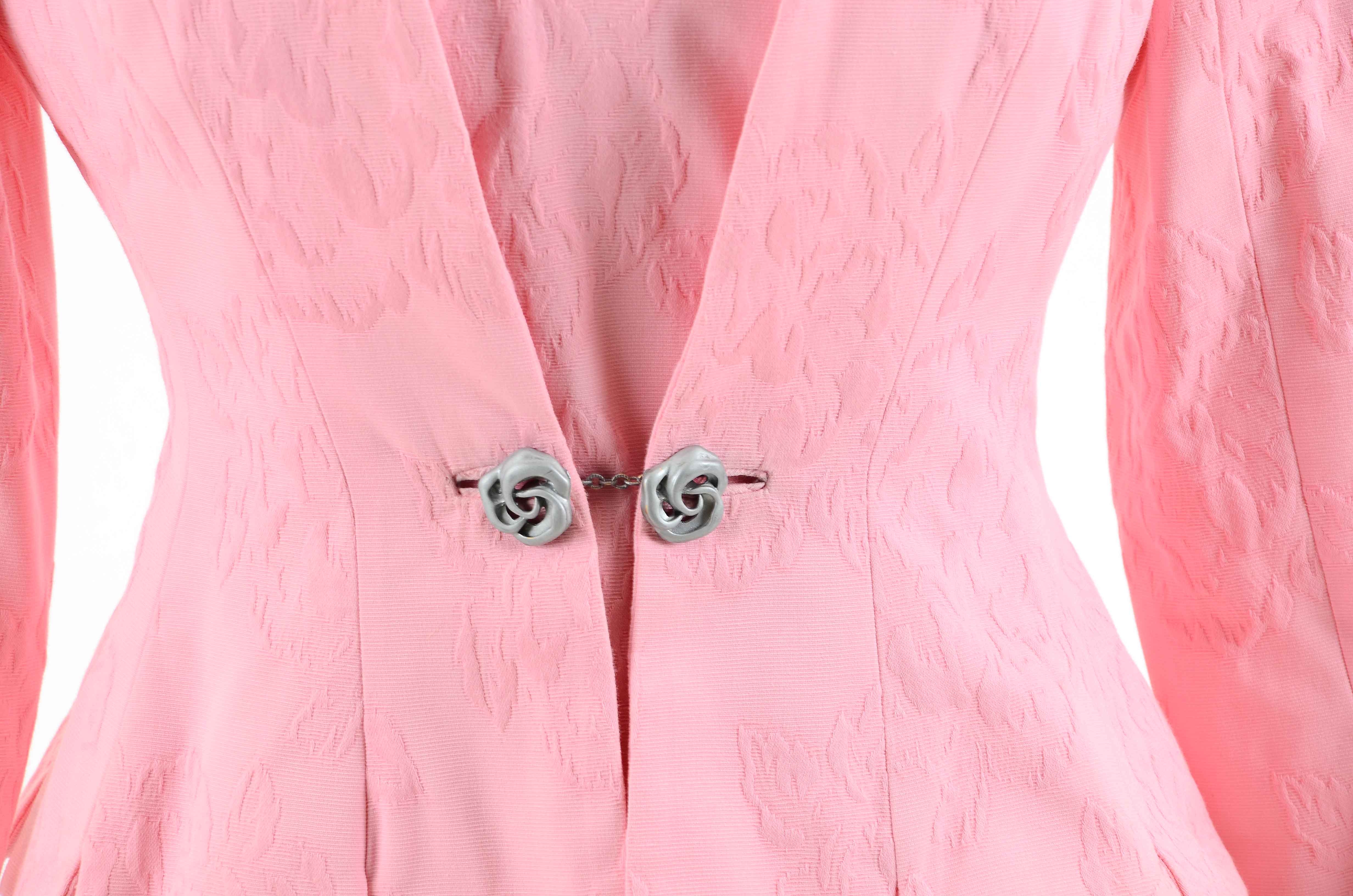 Vintage Pink Brocade Dress Suit