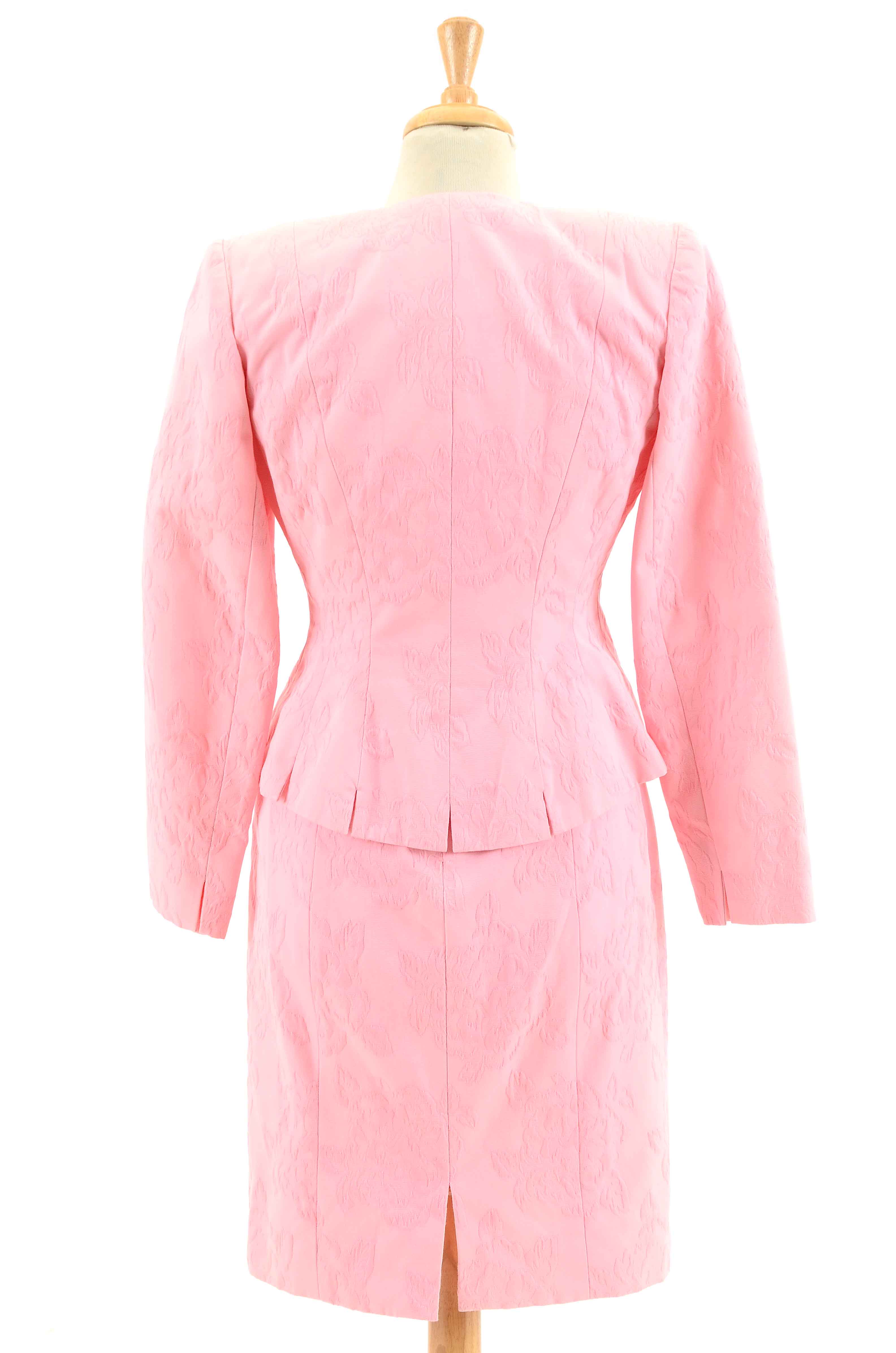 Vintage Pink Brocade Dress Suit