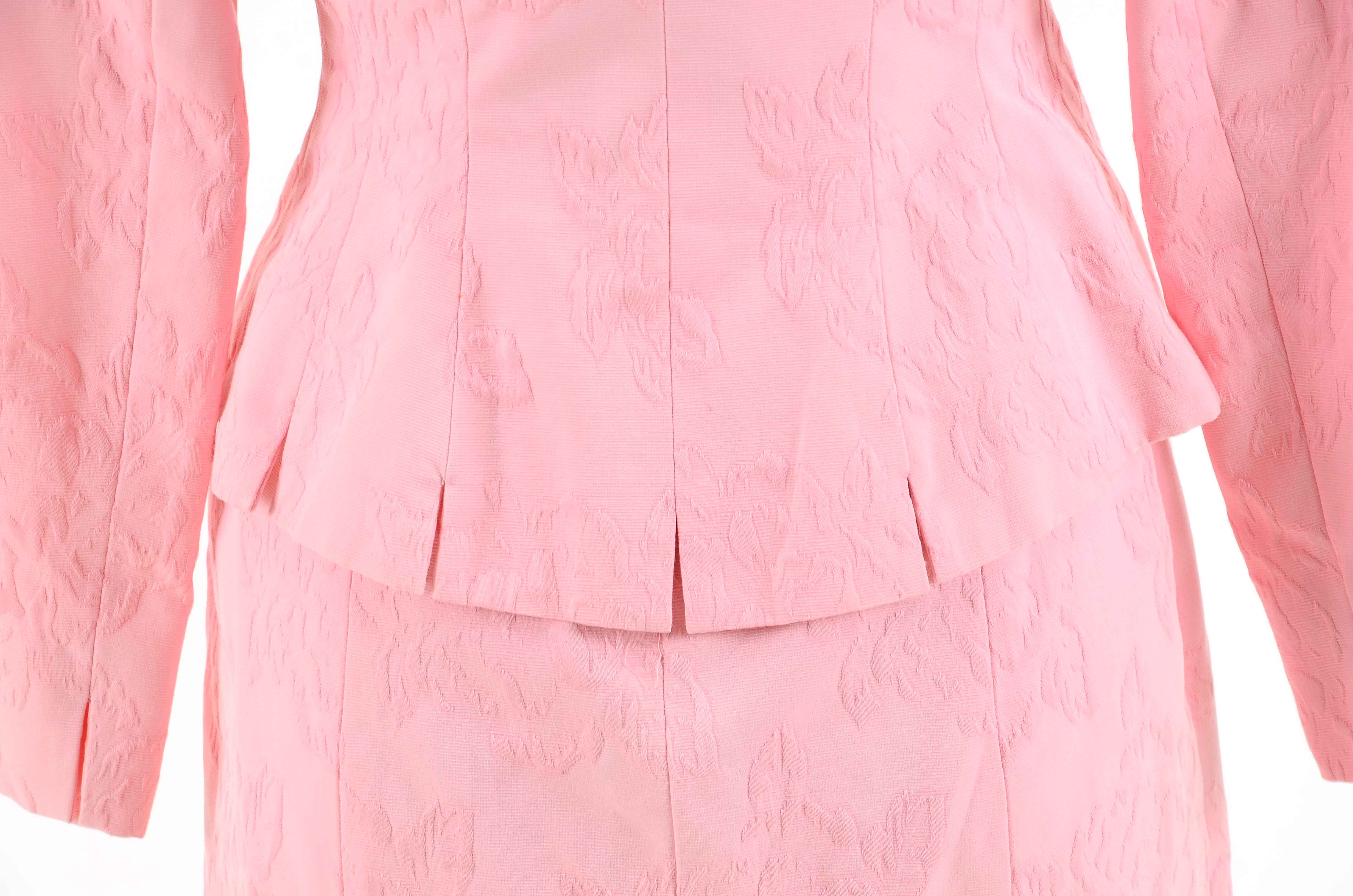 Vintage Pink Brocade Dress Suit