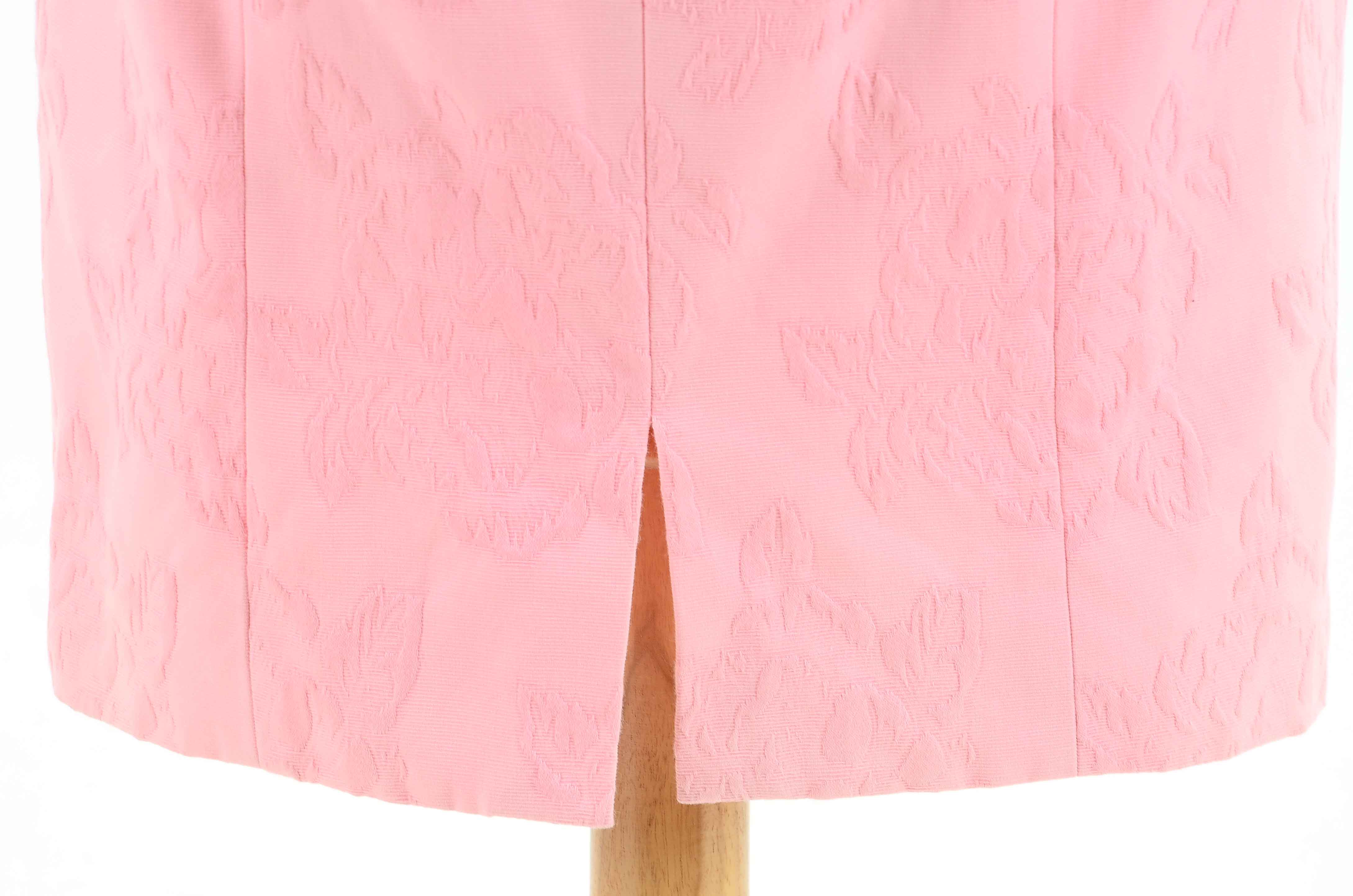 Vintage Pink Brocade Dress Suit