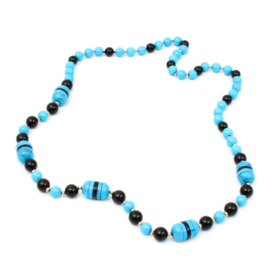 Onyx and Stone Beaded Necklace