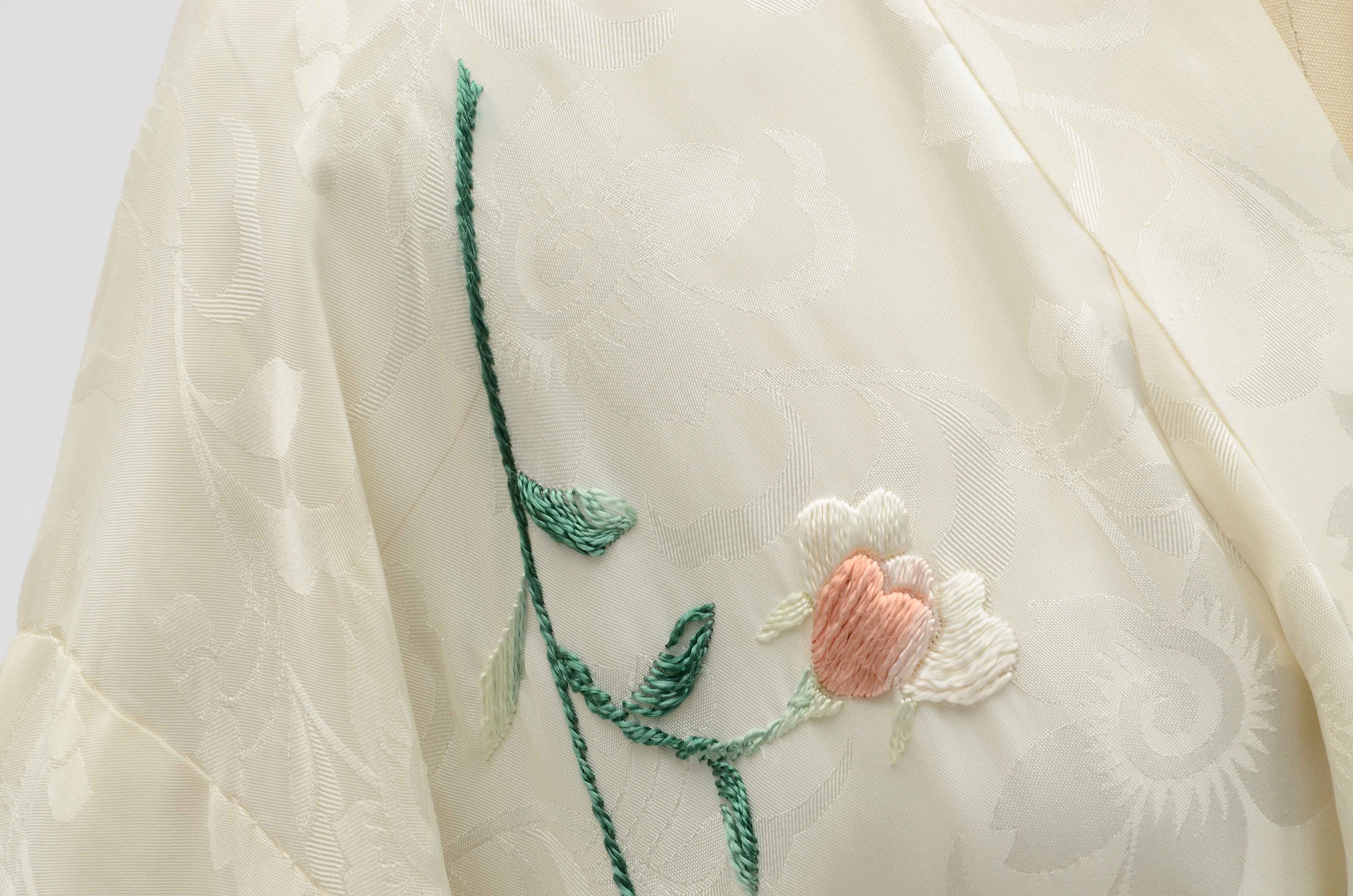 Japanese Embroidered Satin Brocade Kimono