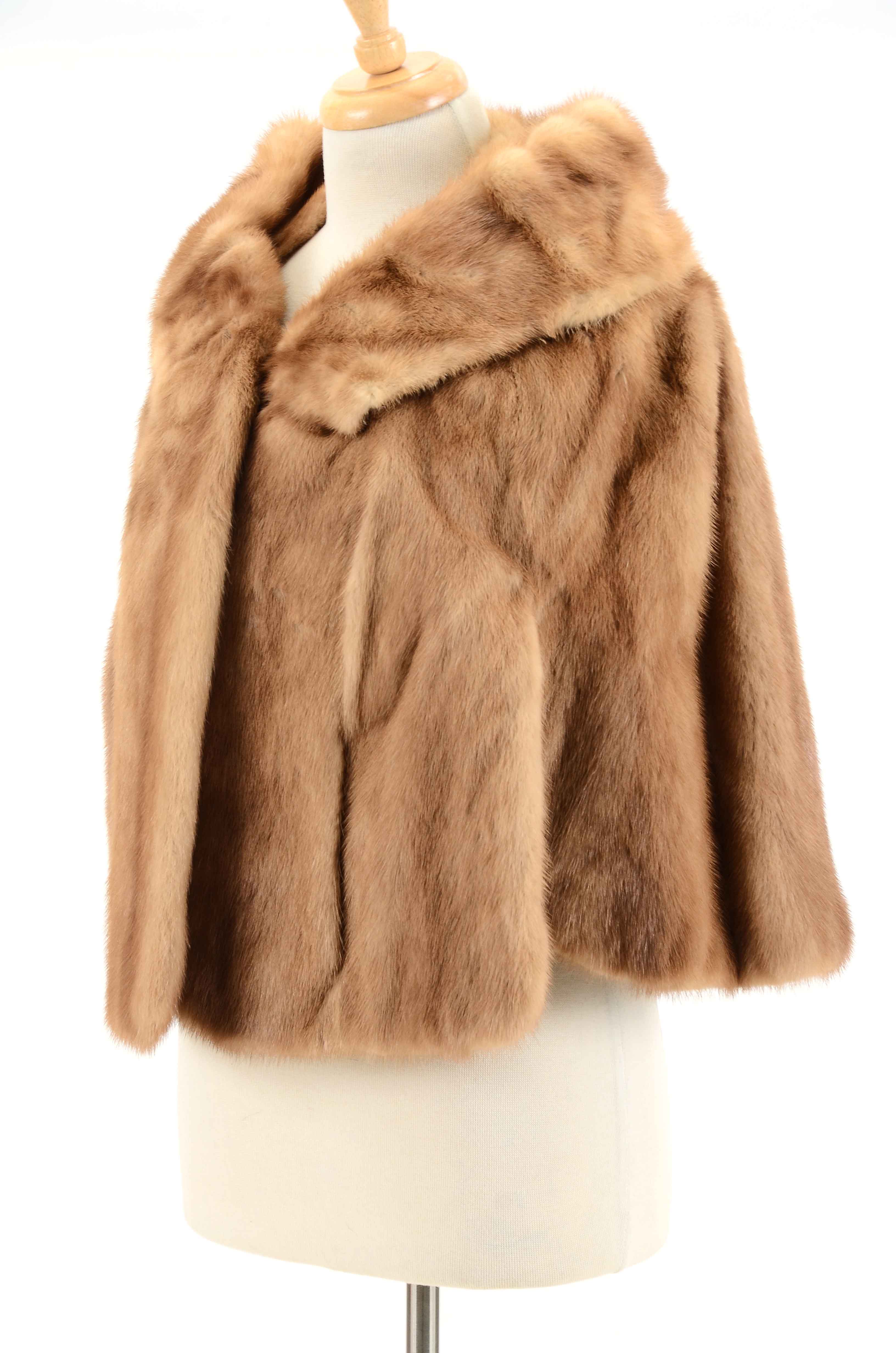 Women's Vintage Light Brown Mink Fur Stole