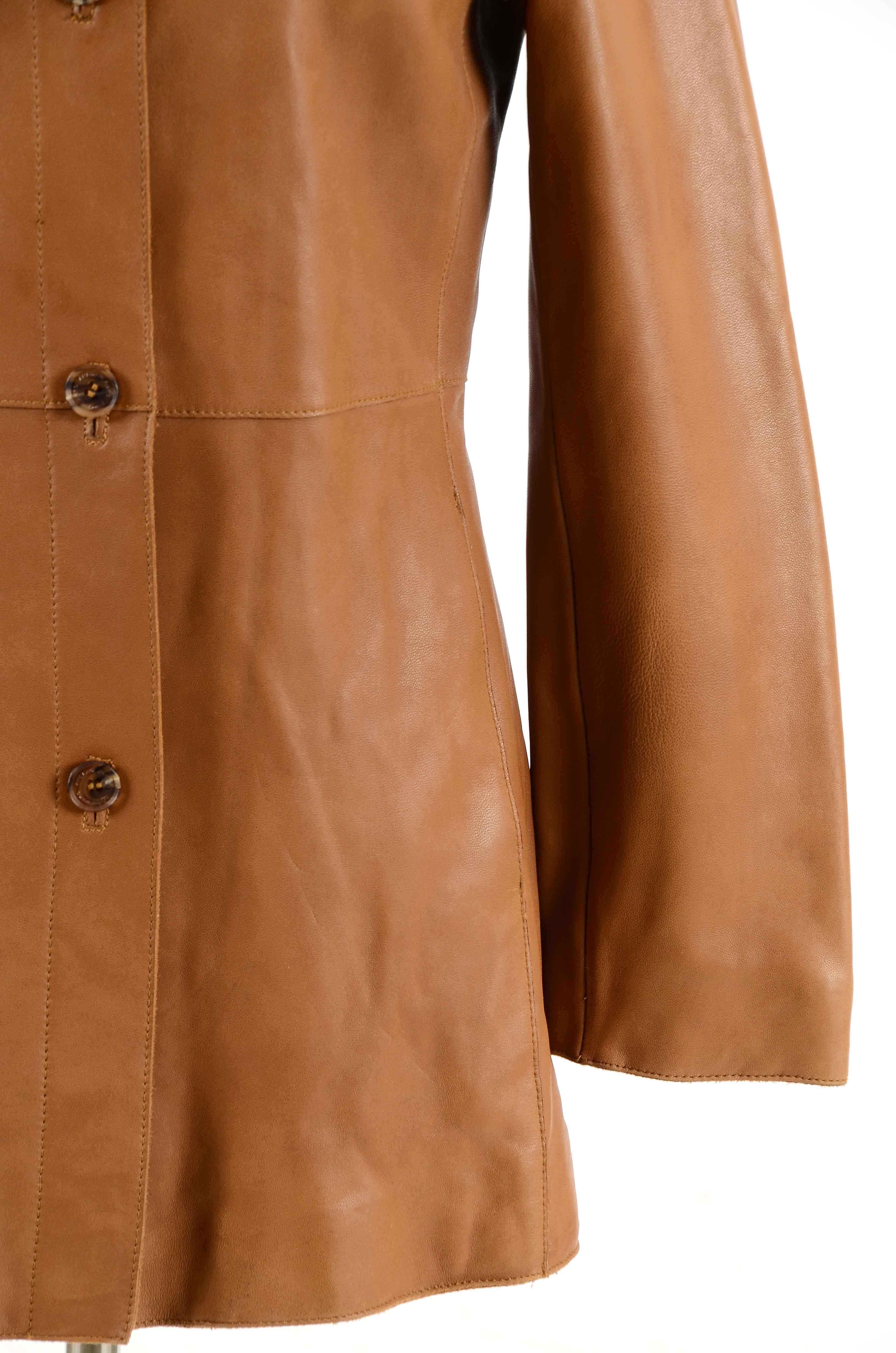 Andrew Marc Women's Tan Leather Coat