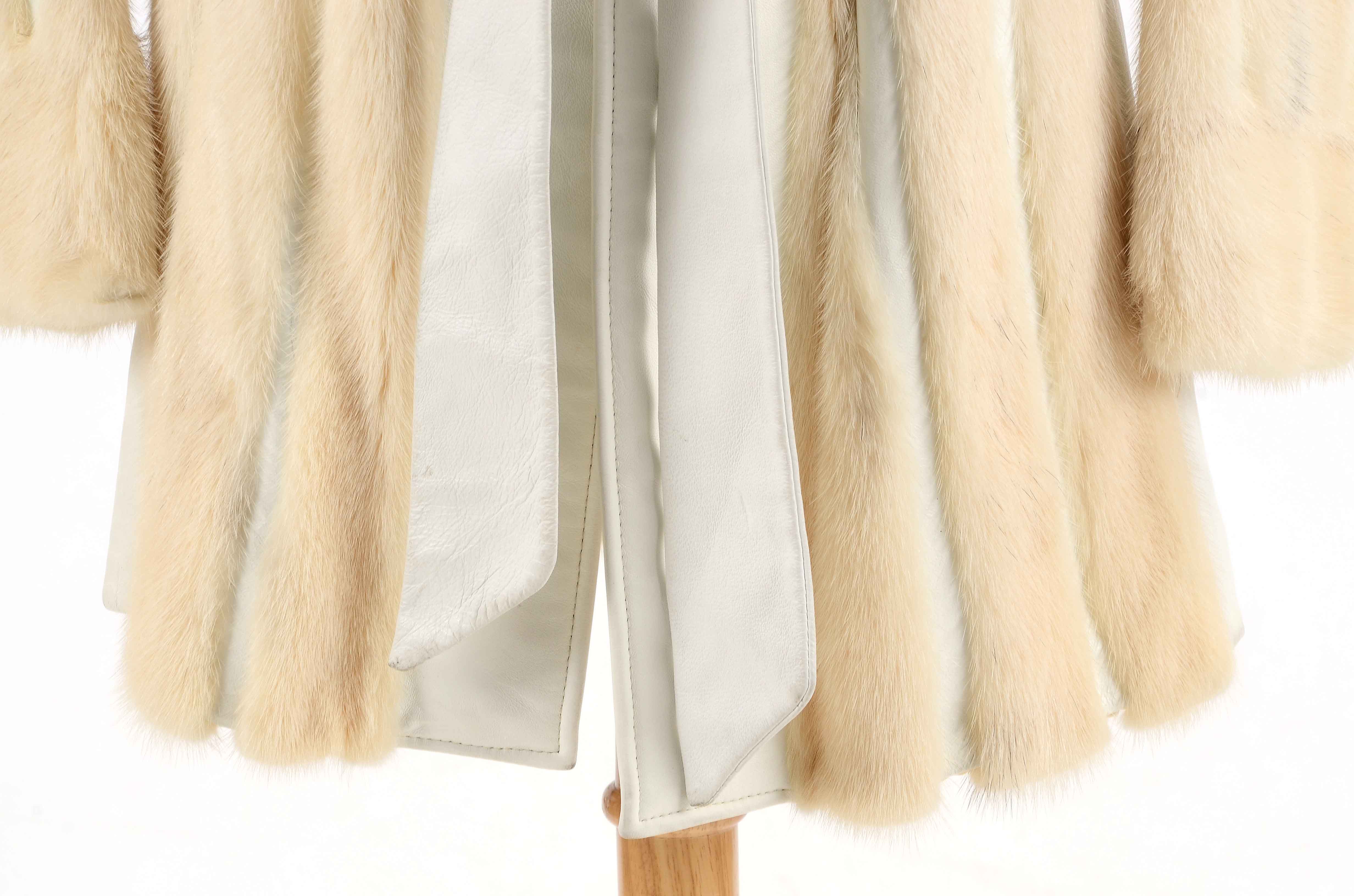 Vintage Platinum Mink Fur and White Leather Jacket