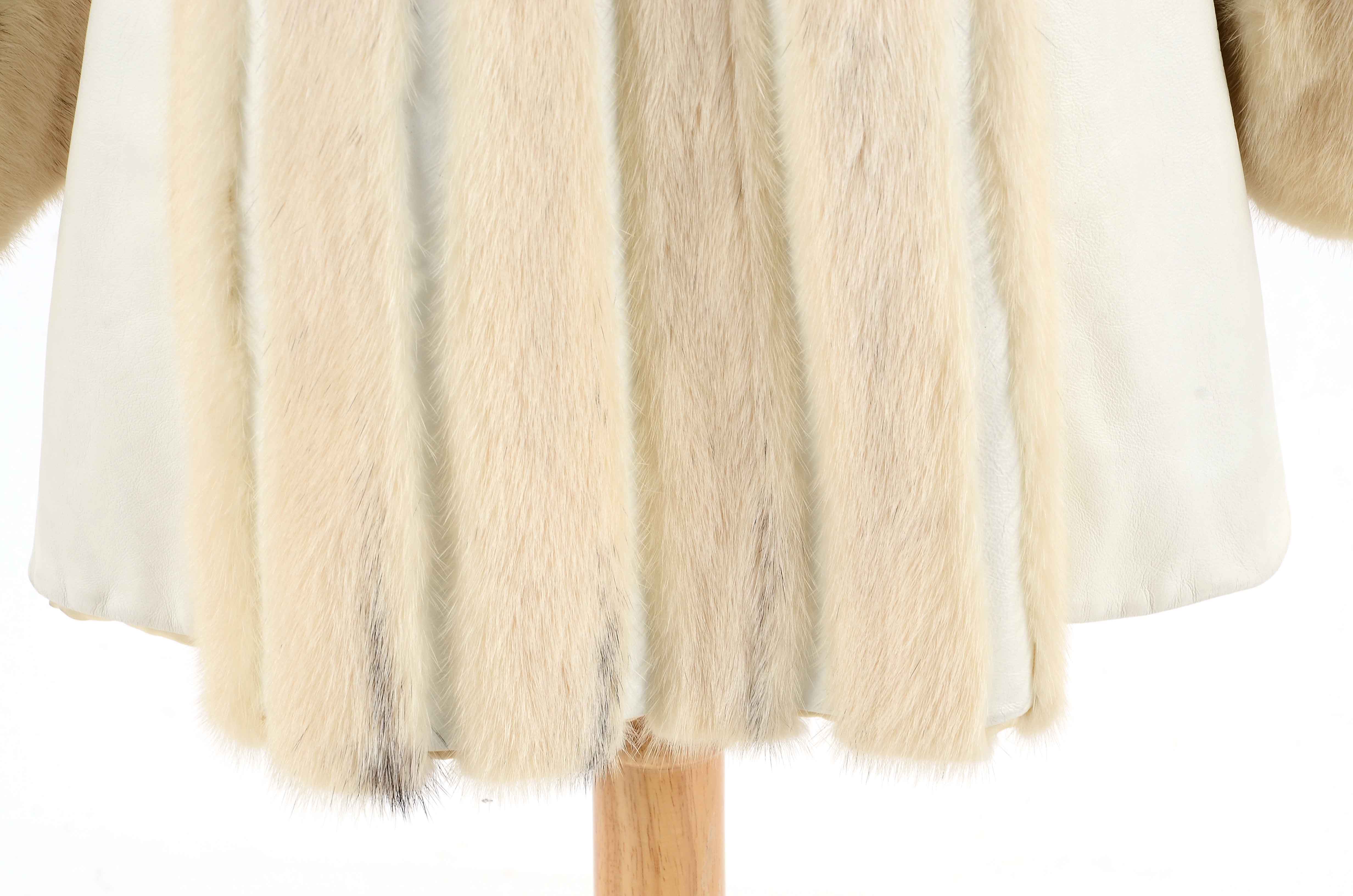 Vintage Platinum Mink Fur and White Leather Jacket