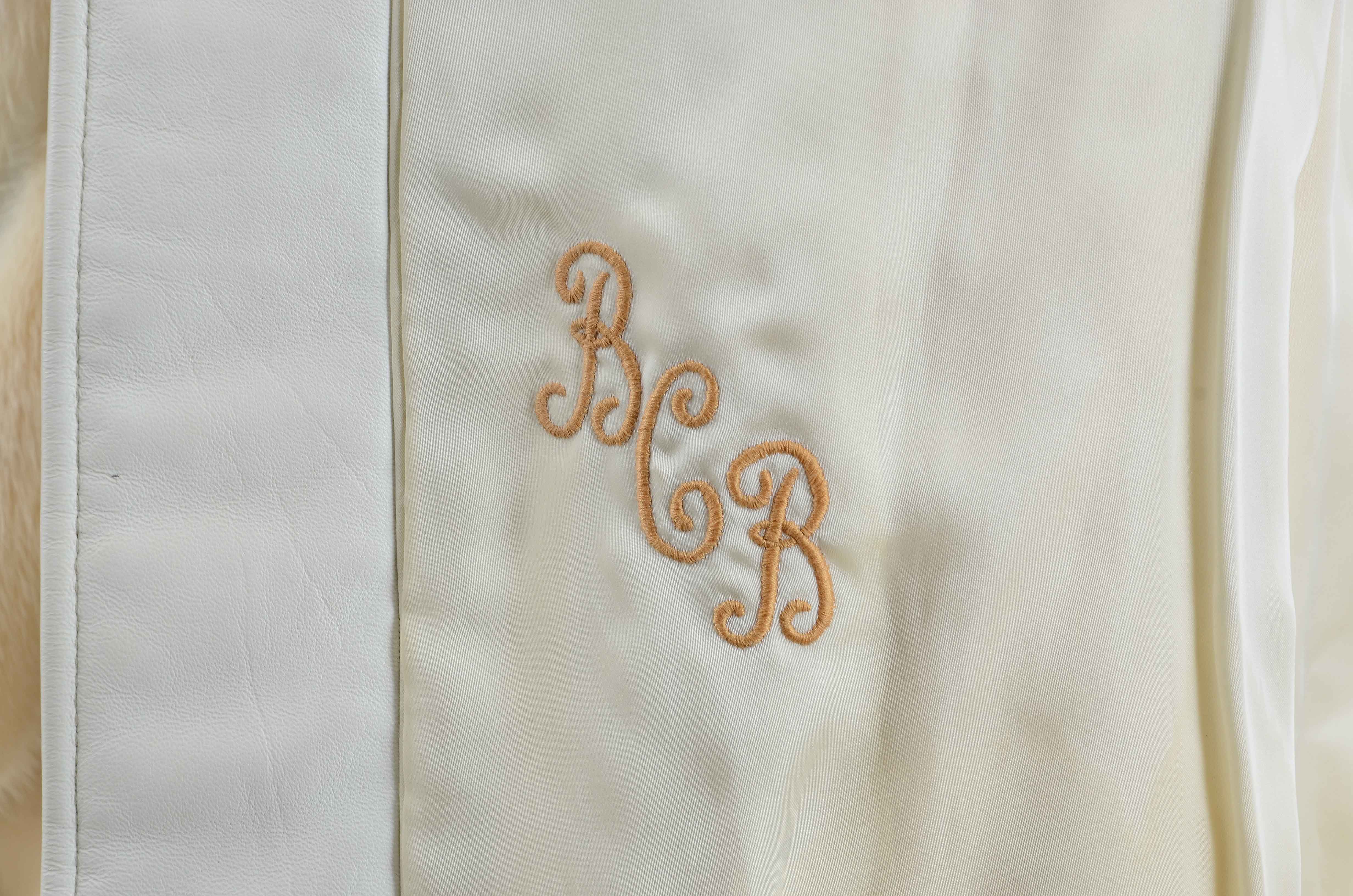 Vintage Platinum Mink Fur and White Leather Jacket