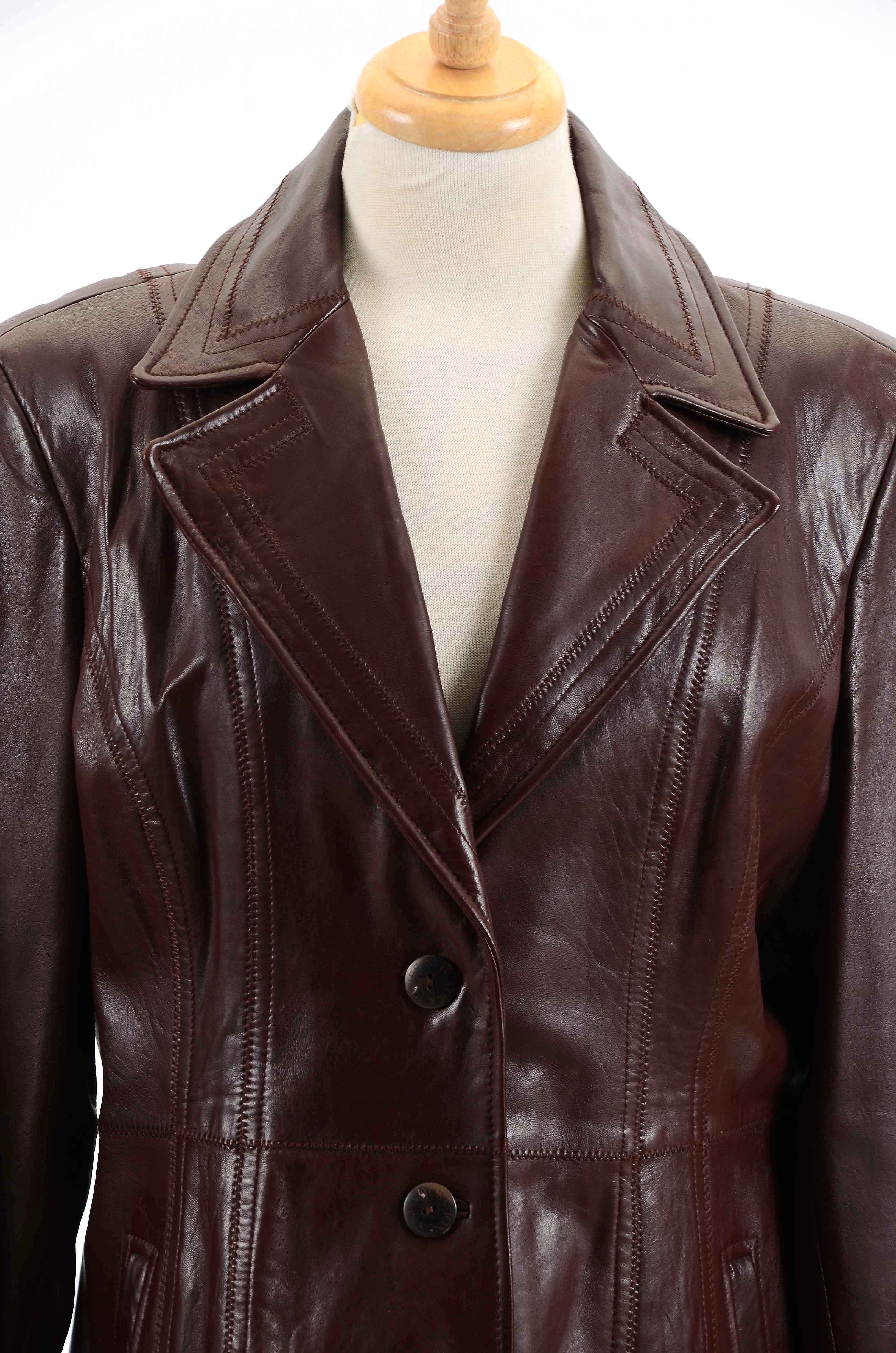 Women's Jones New York Brown Leather Jacket