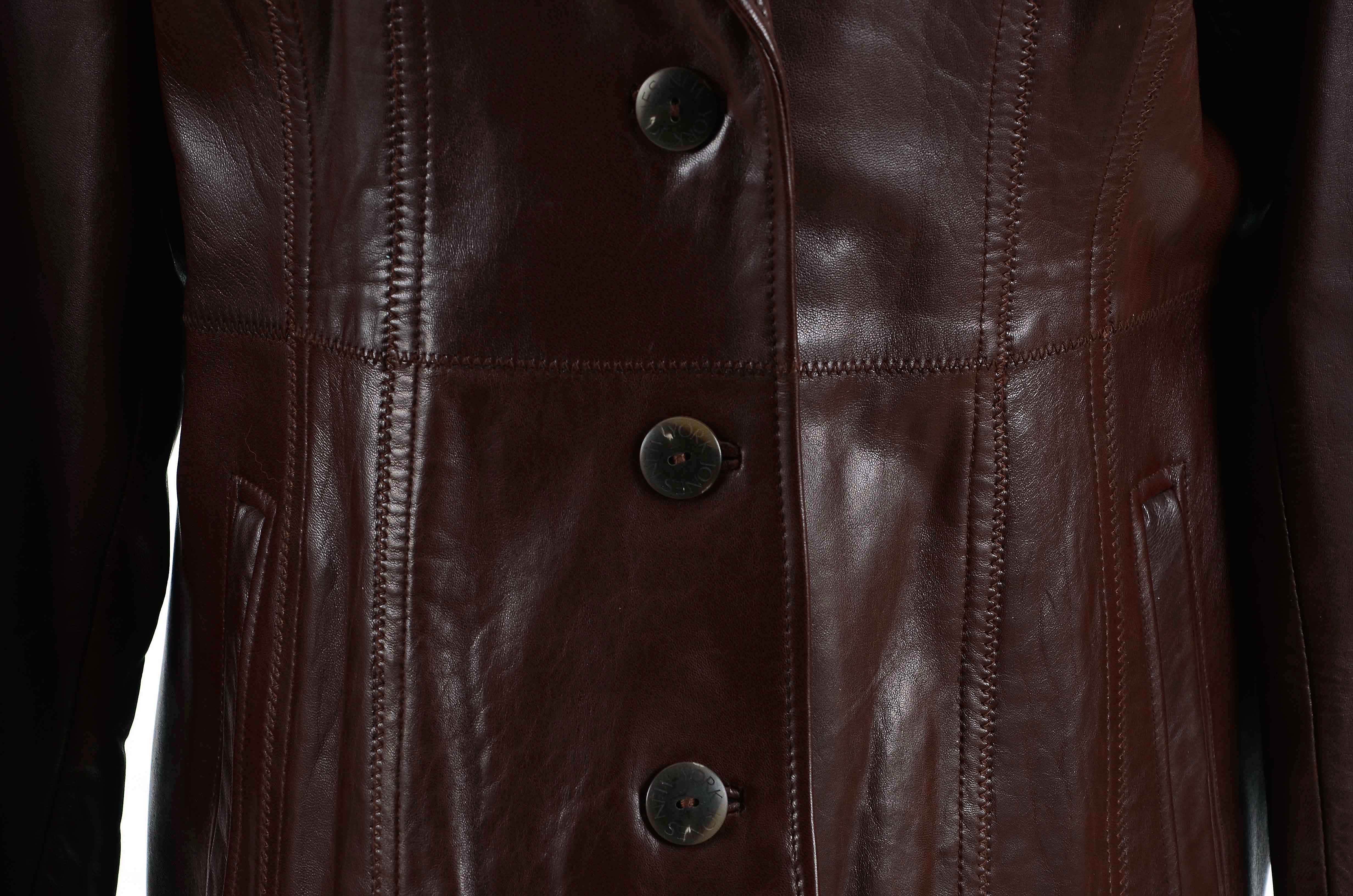 Women's Jones New York Brown Leather Jacket