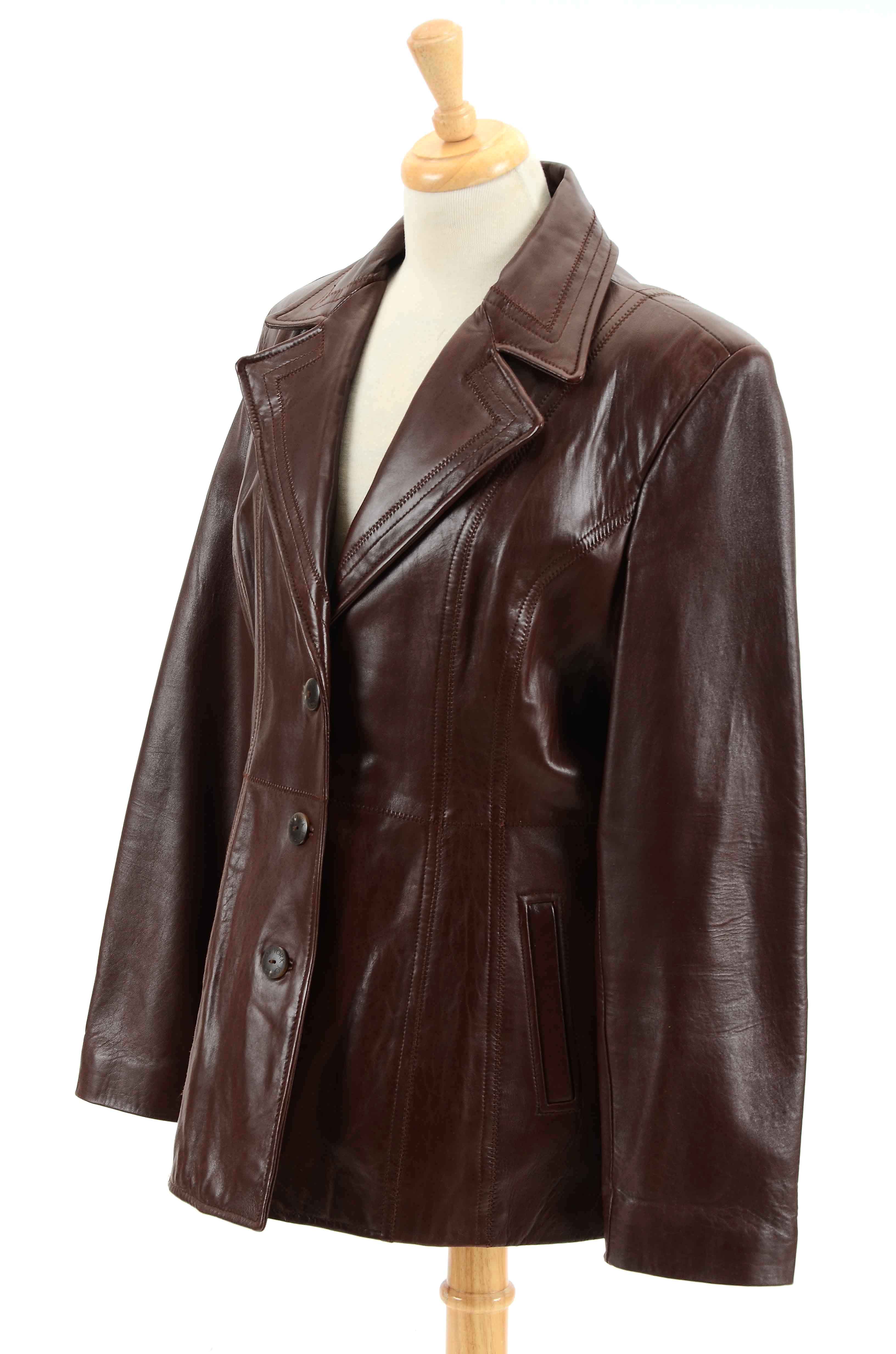 Women's Jones New York Brown Leather Jacket